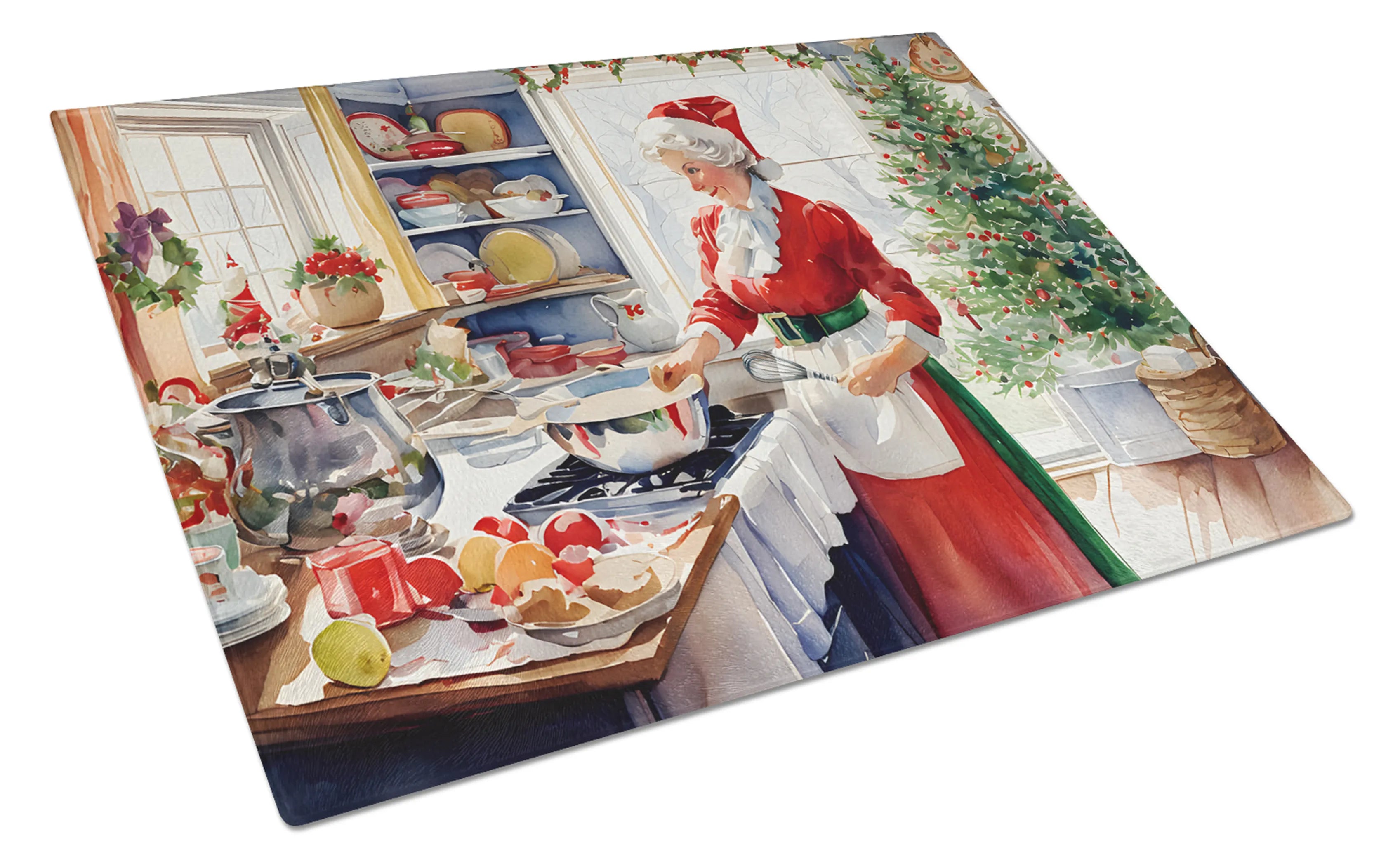 Cookies with Santa Claus Glass Cutting Board - Size: LARGE | Pack Of: 1 | Collection name: Cookies with santa claus