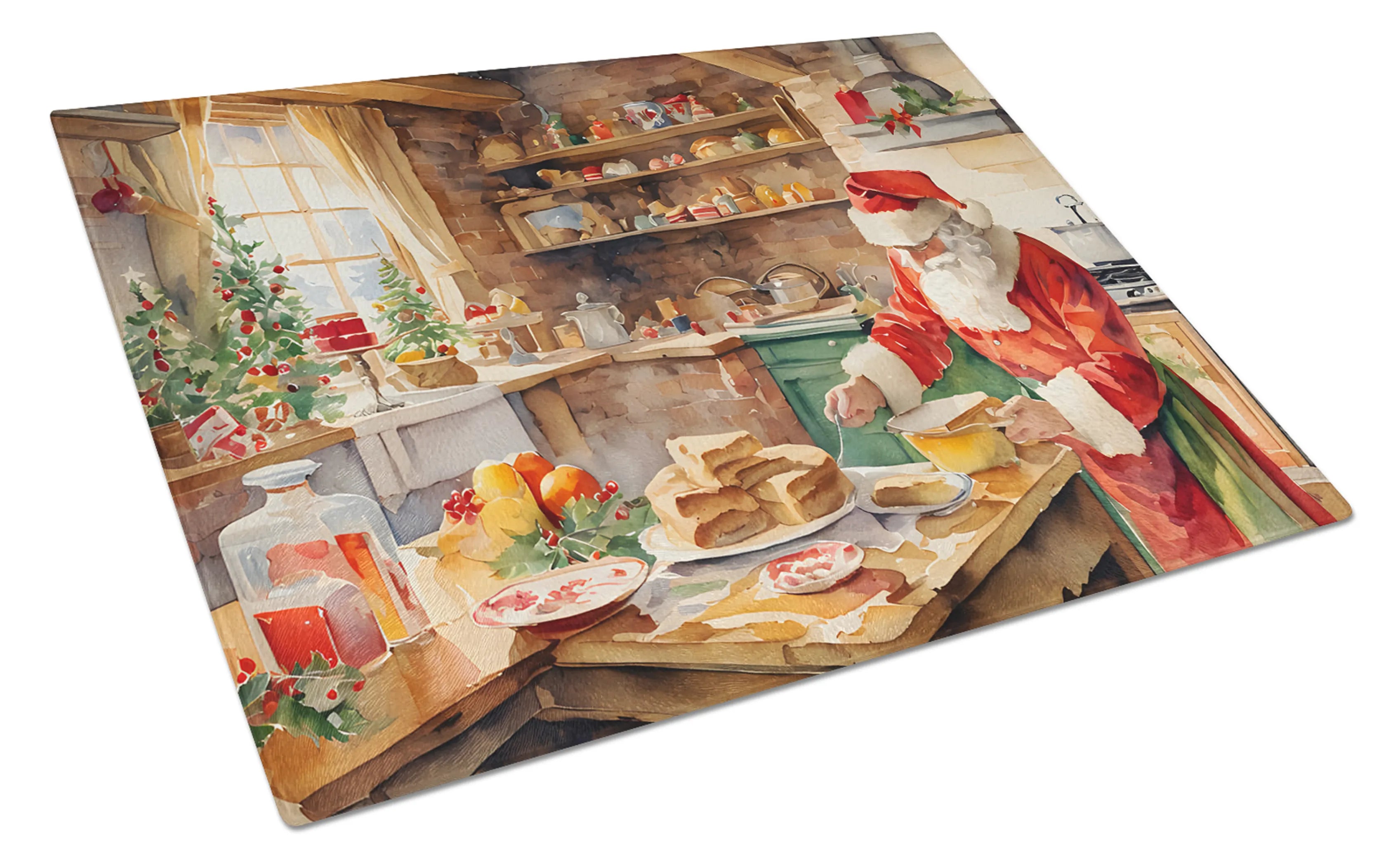 Cookies with Santa Claus Glass Cutting Board - Size: LARGE | Pack Of: 1 | Collection name: Cookies with santa claus