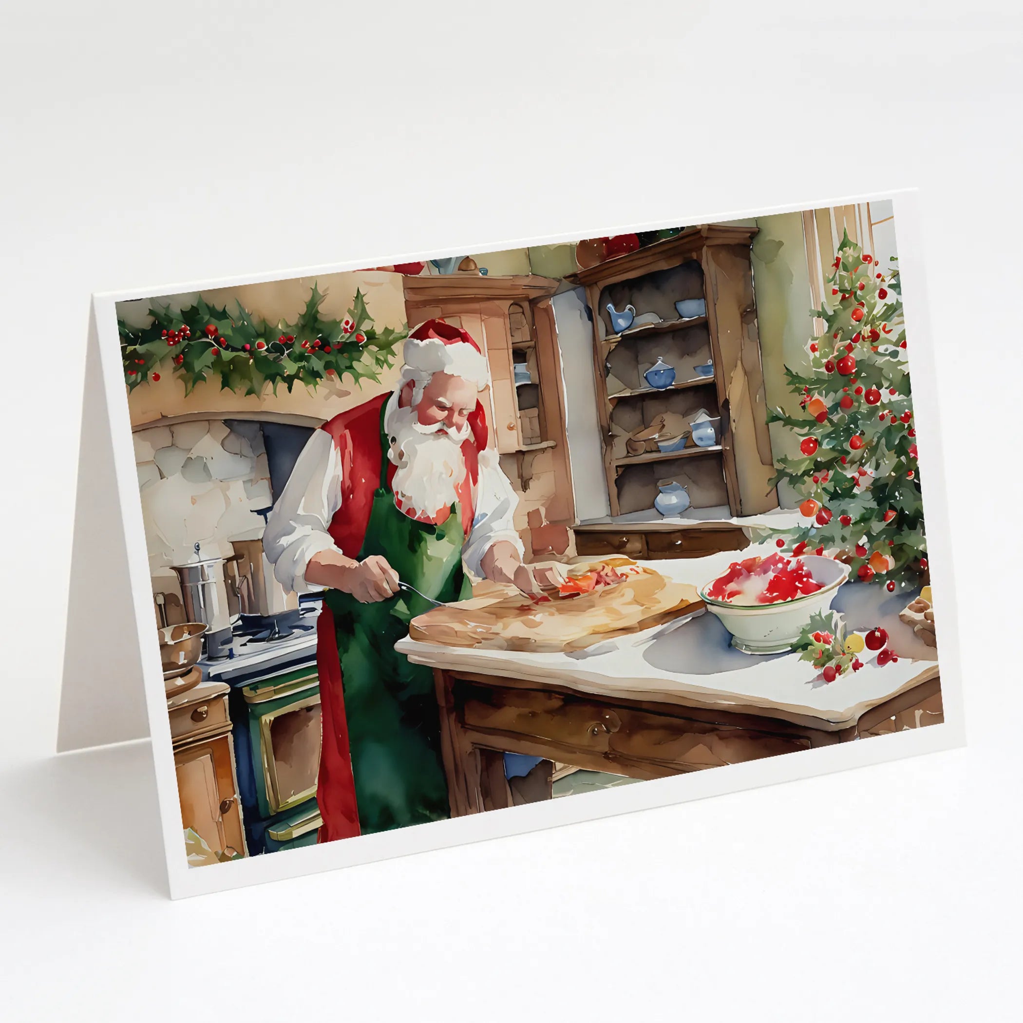 Cookies with Santa Claus Greeting Cards  - Size: 5X7 | Pack Of: 8 | Collection name: Cookies with santa claus