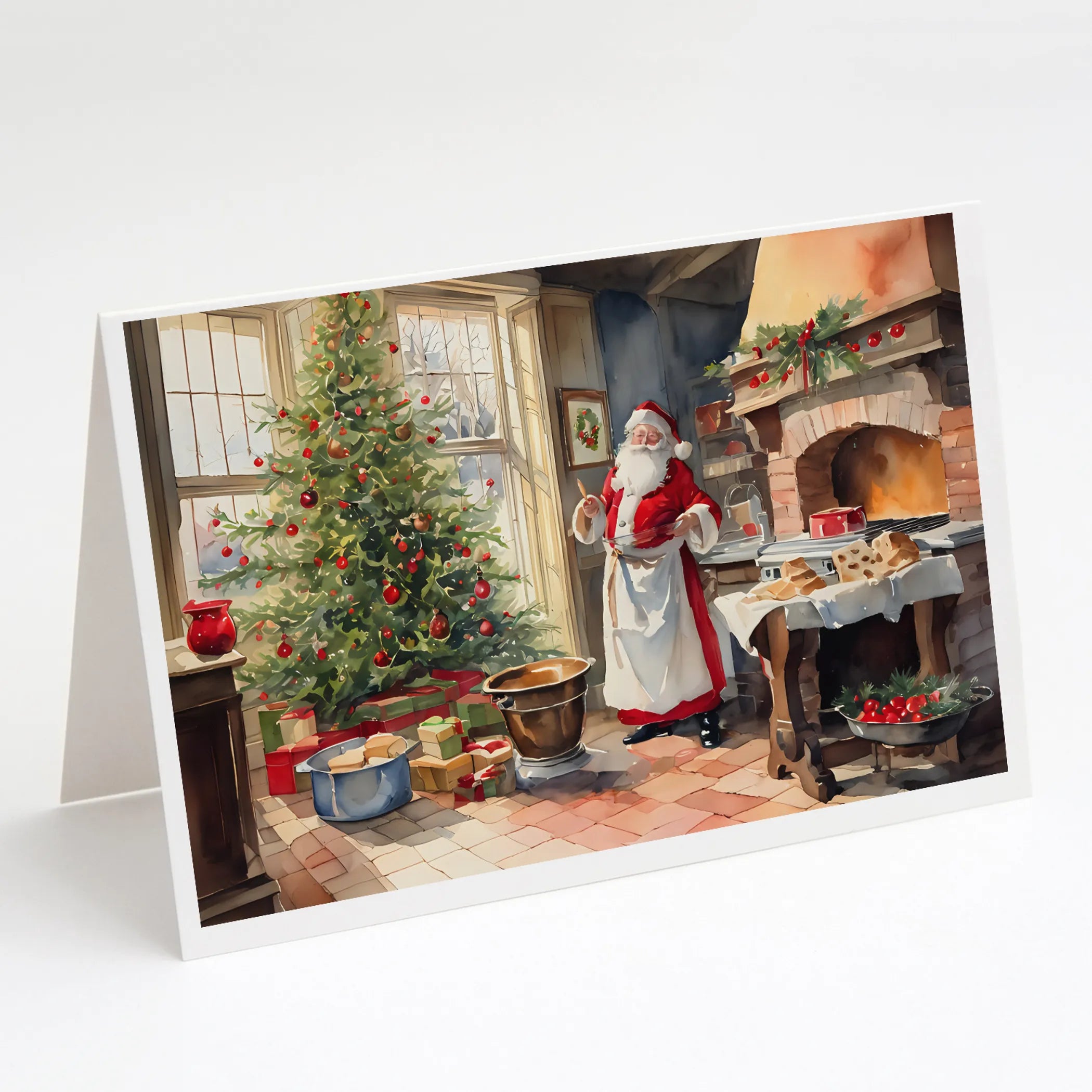 Cookies with Santa Claus Greeting Cards  - Size: 5X7 | Pack Of: 8 | Collection name: Cookies with santa claus
