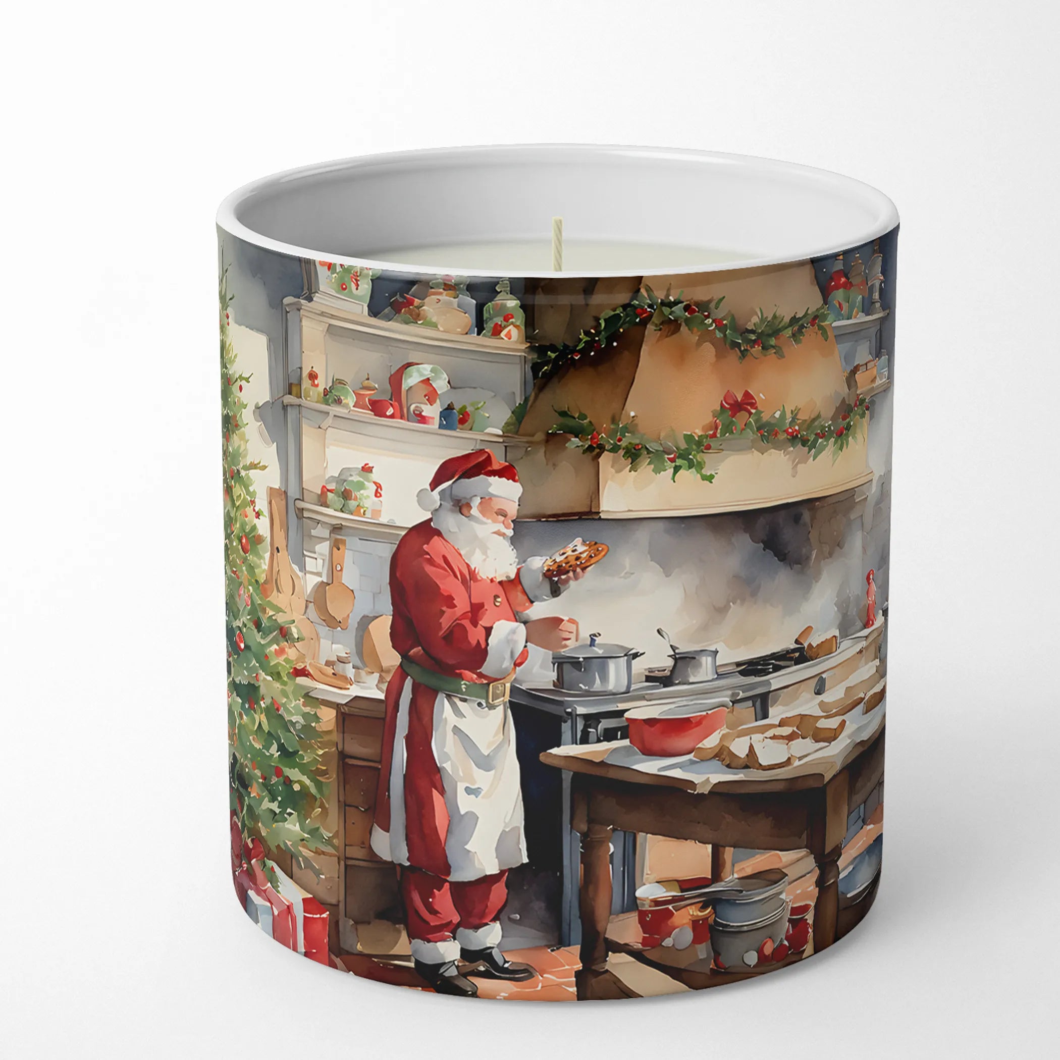 Cookies with Santa Claus Decorative Soy Candle - Size: 10 OZ | Pack Of: 1 | Collection name: Cookies with santa claus