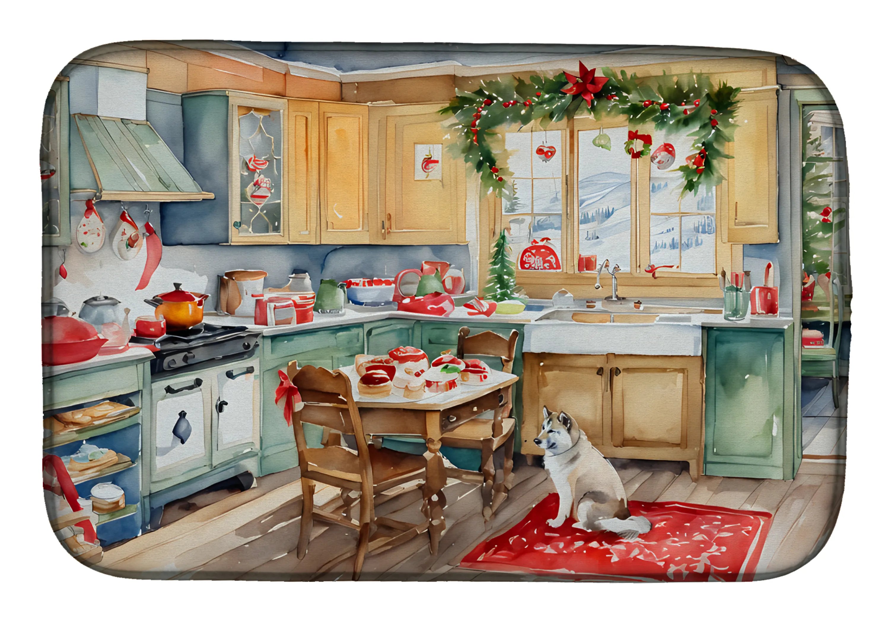Christmas Cookies Dish Drying Mat - Size: 14  X 21" | Pack Of: 1 | Collection name: Christmas cookies
