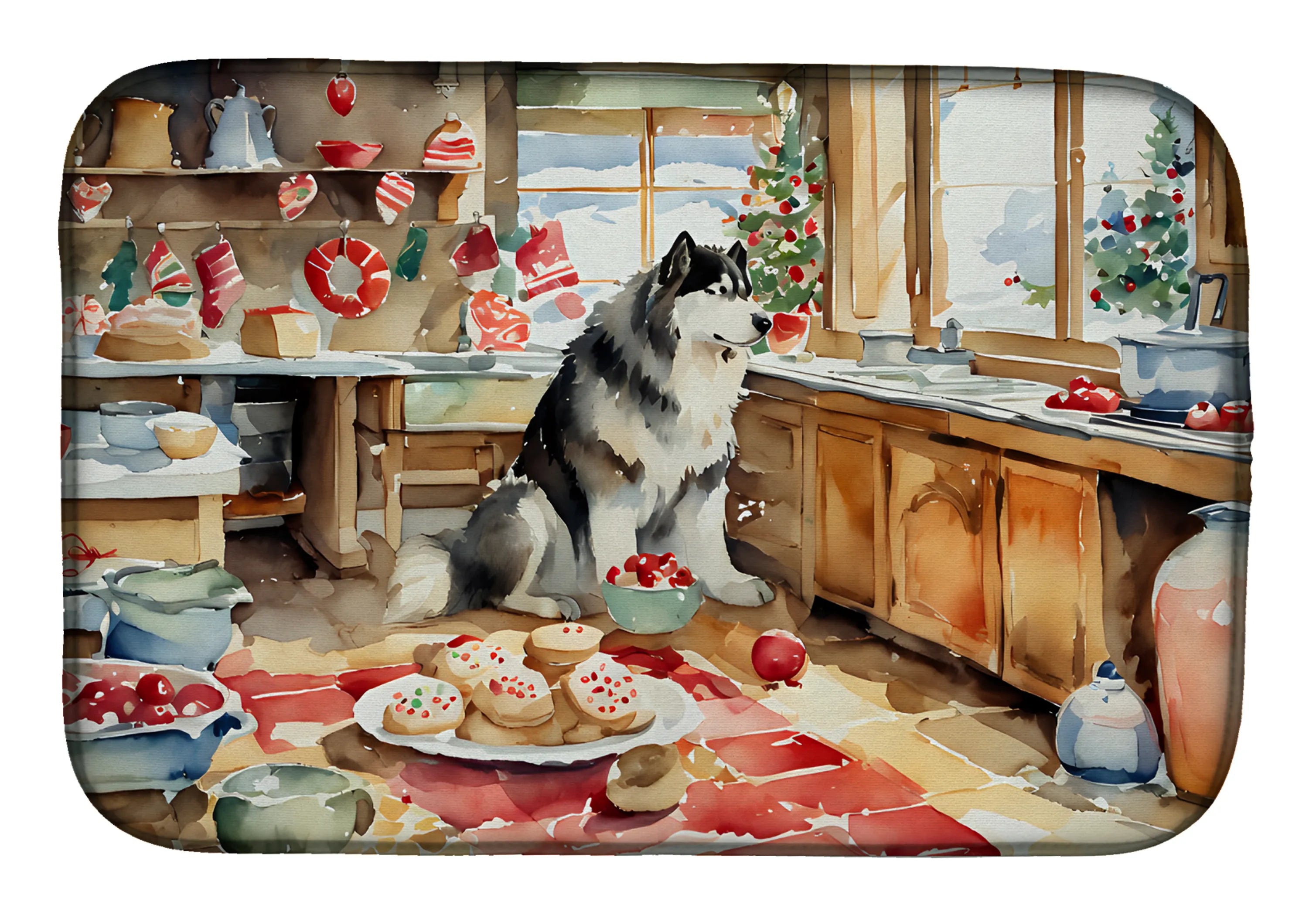 Christmas Cookies Dish Drying Mat - Size: 14  X 21" | Pack Of: 1 | Collection name: Christmas cookies