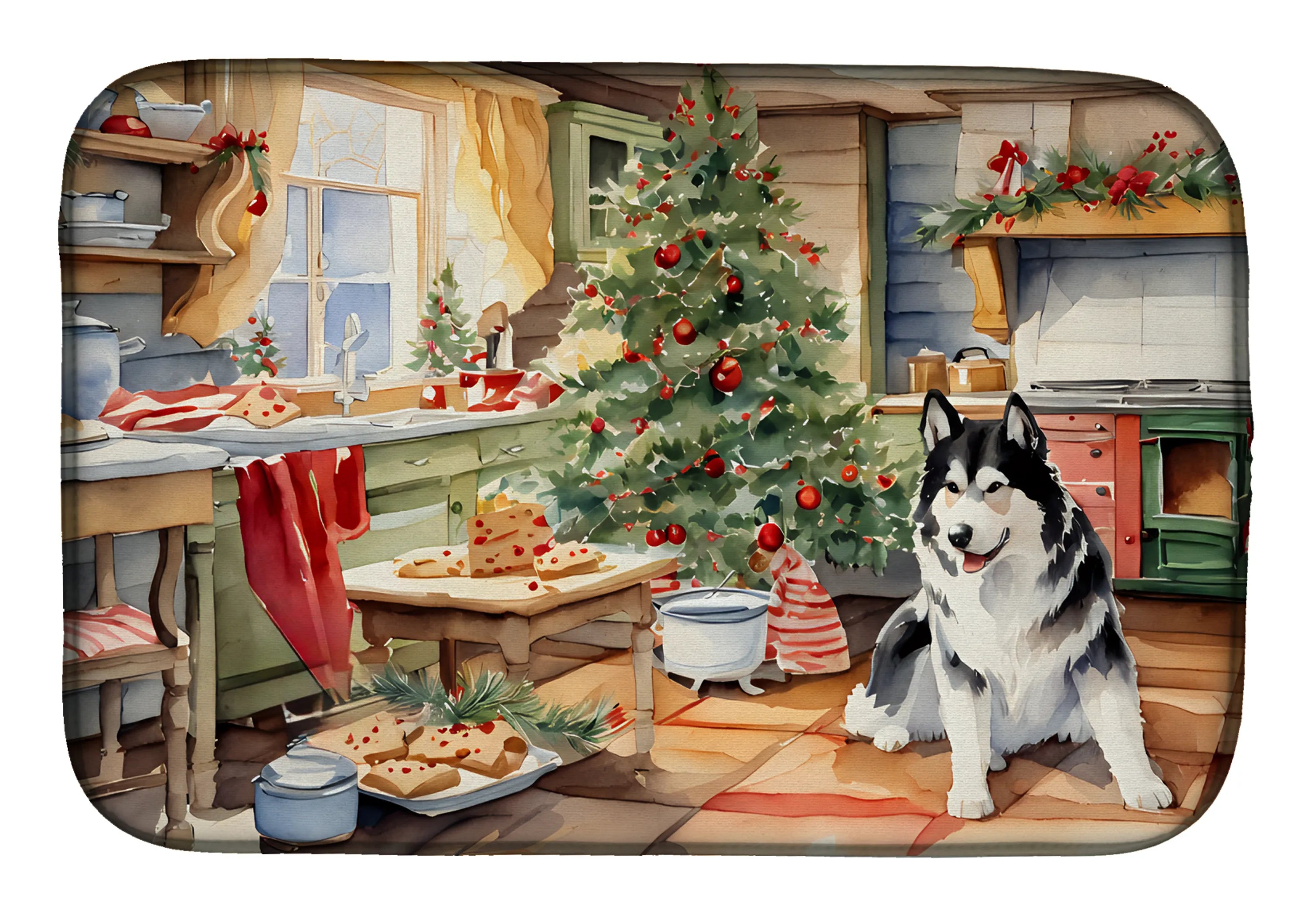 Christmas Cookies Dish Drying Mat - Size: 14  X 21" | Pack Of: 1 | Collection name: Christmas cookies