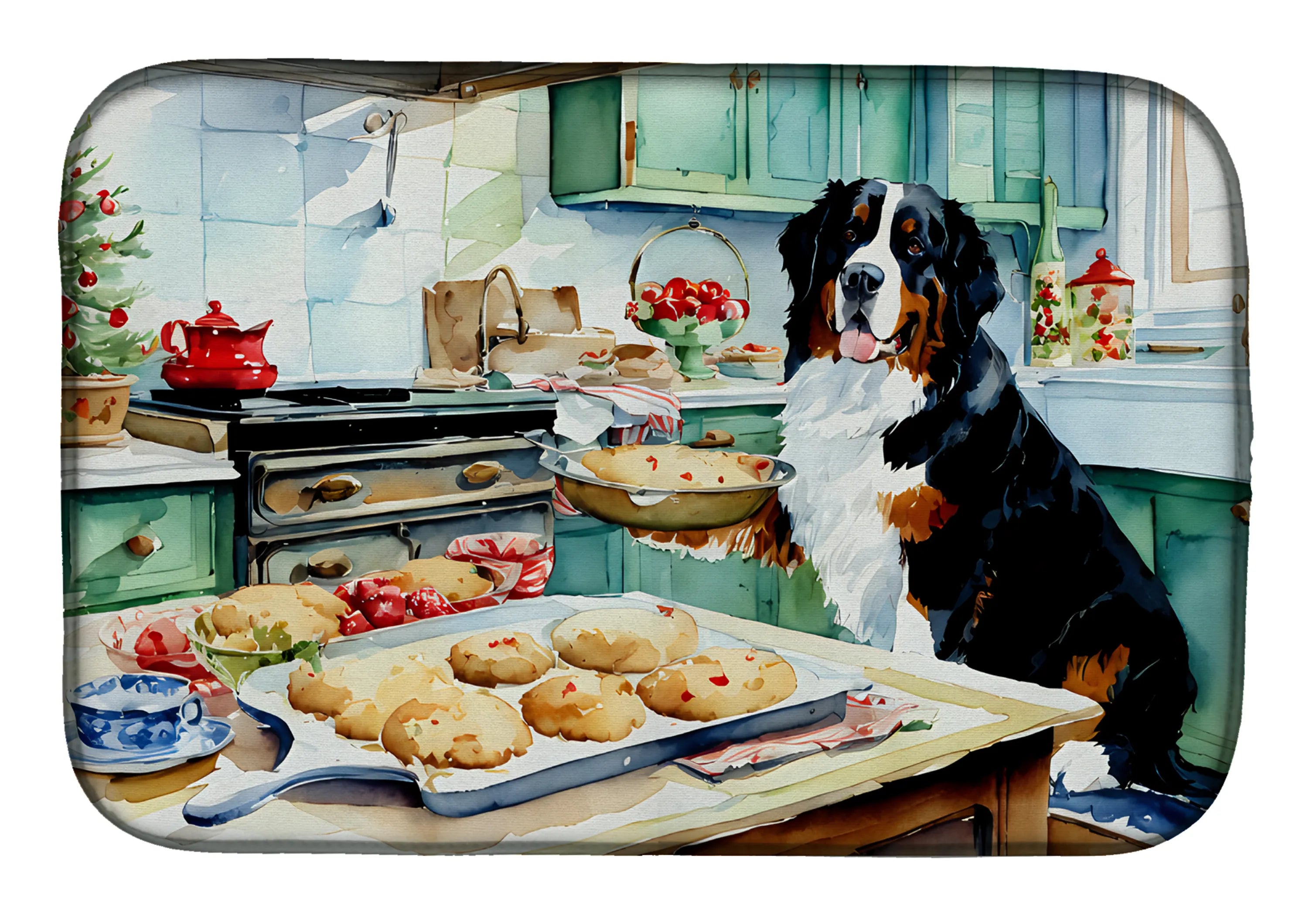 Christmas Cookies Dish Drying Mat - Size: 14  X 21" | Pack Of: 1 | Collection name: Christmas cookies