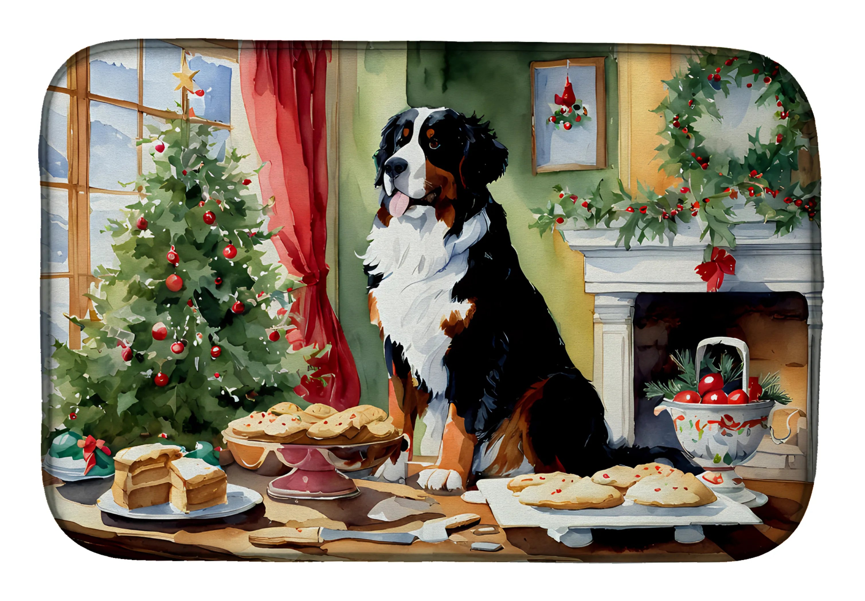 Christmas Cookies Dish Drying Mat - Size: 14  X 21" | Pack Of: 1 | Collection name: Christmas cookies