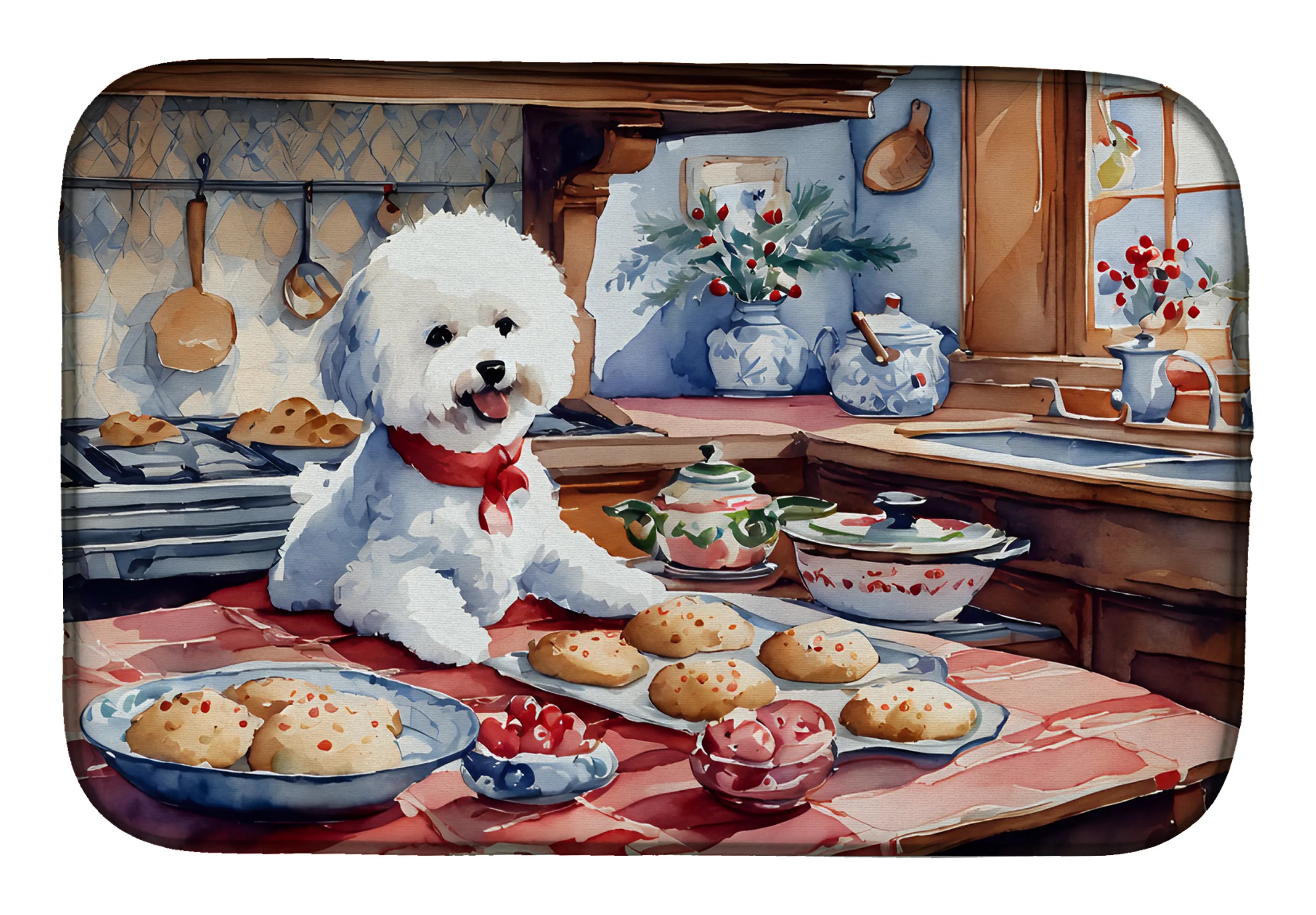 Christmas Cookies Dish Drying Mat - Size: 14  X 21" | Pack Of: 1 | Collection name: Christmas cookies