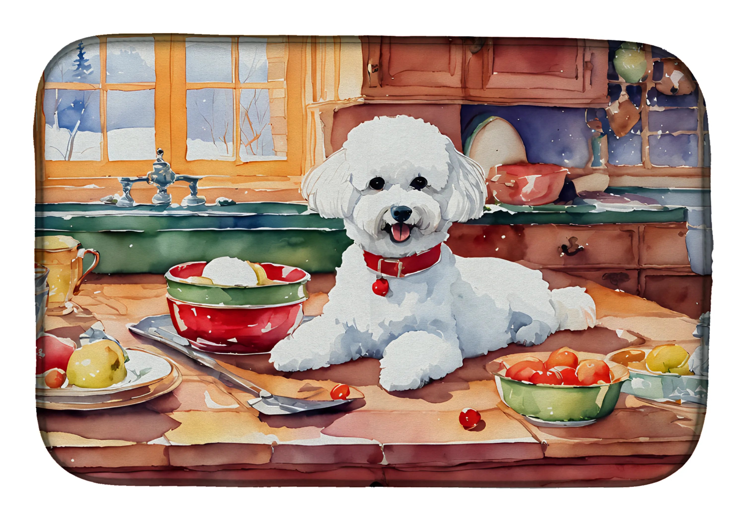Christmas Cookies Dish Drying Mat - Size: 14  X 21" | Pack Of: 1 | Collection name: Christmas cookies