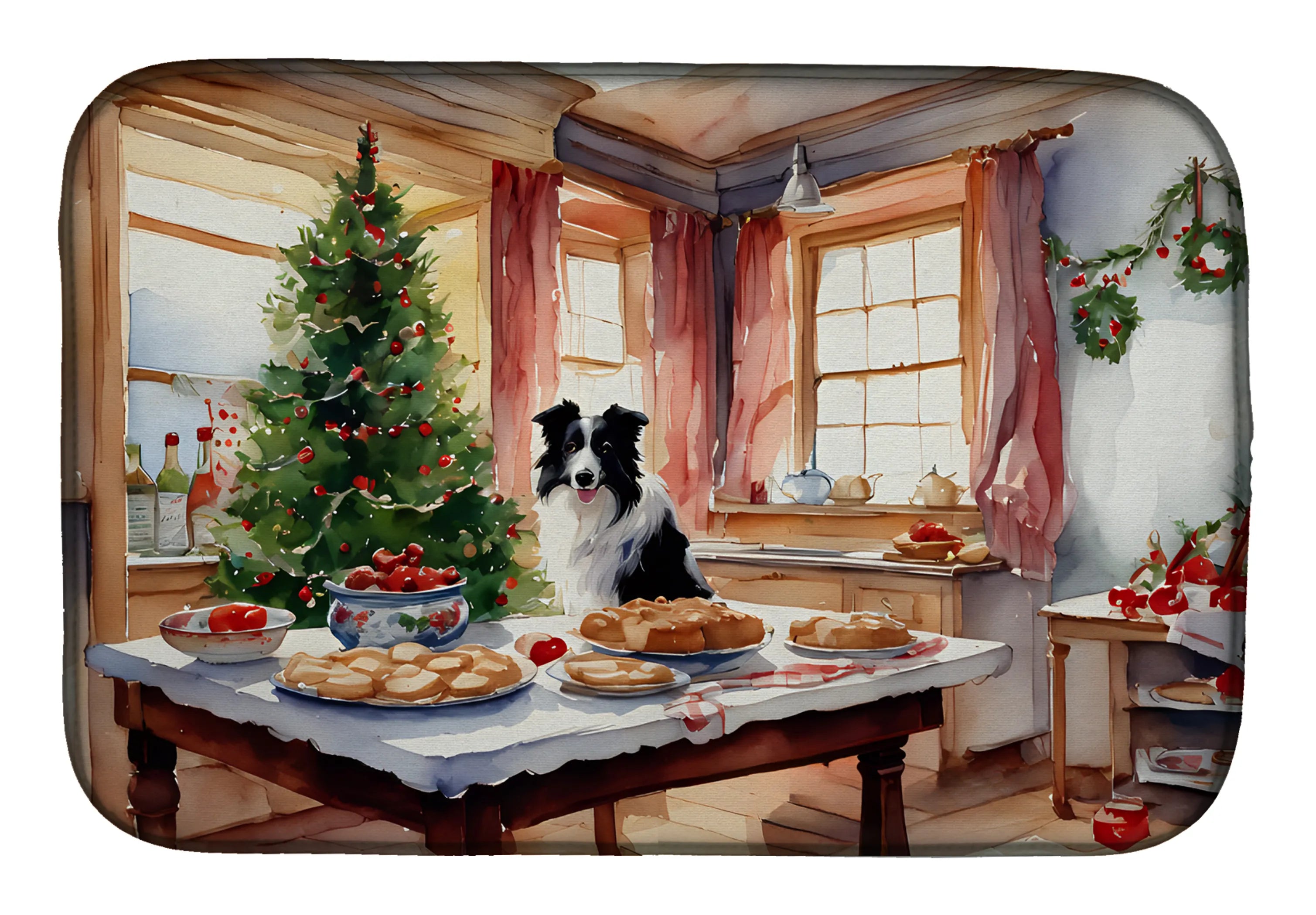 Christmas Cookies Dish Drying Mat - Size: 14  X 21" | Pack Of: 1 | Collection name: Christmas cookies