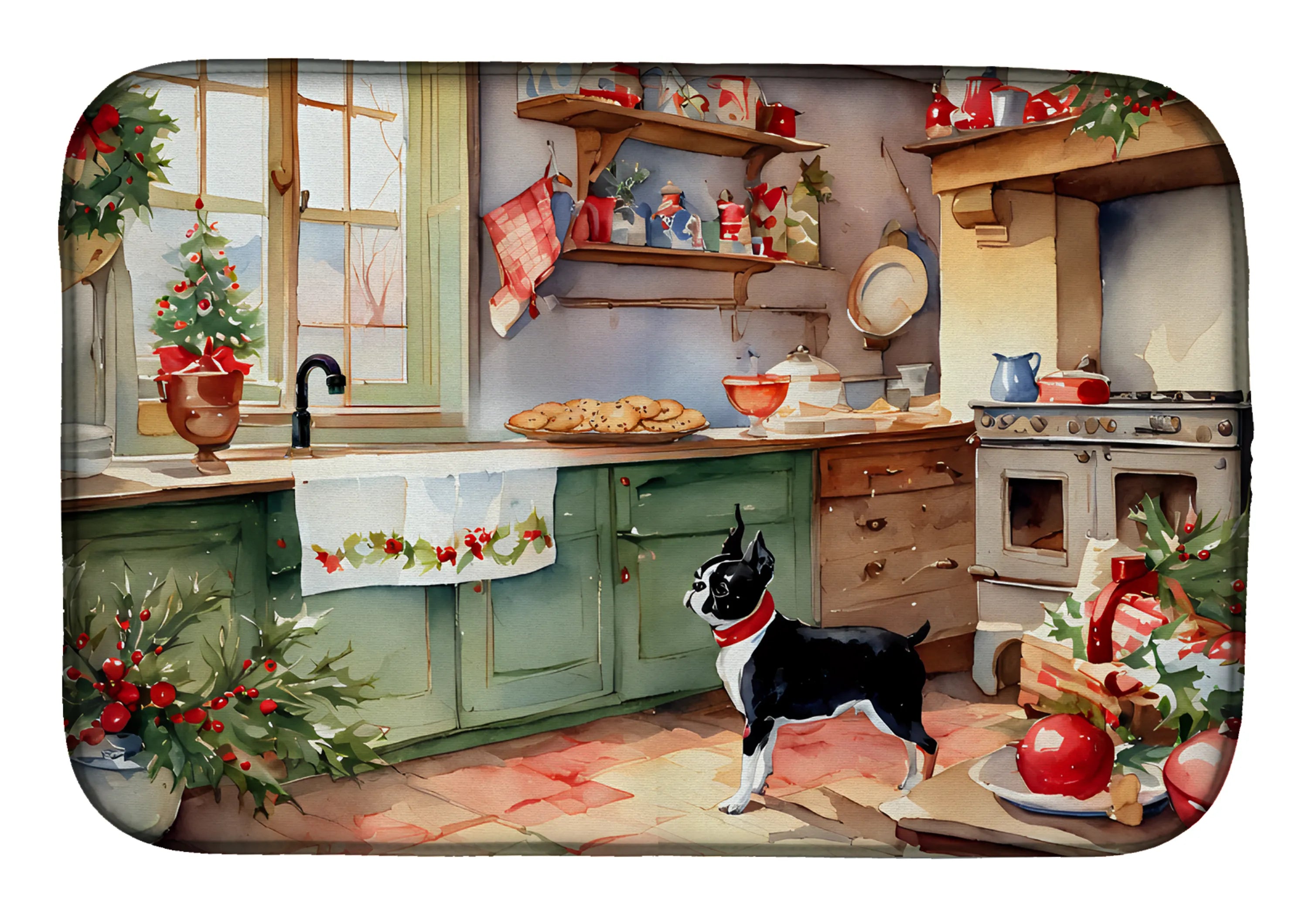 Christmas Cookies Dish Drying Mat - Size: 14  X 21" | Pack Of: 1 | Collection name: Christmas cookies