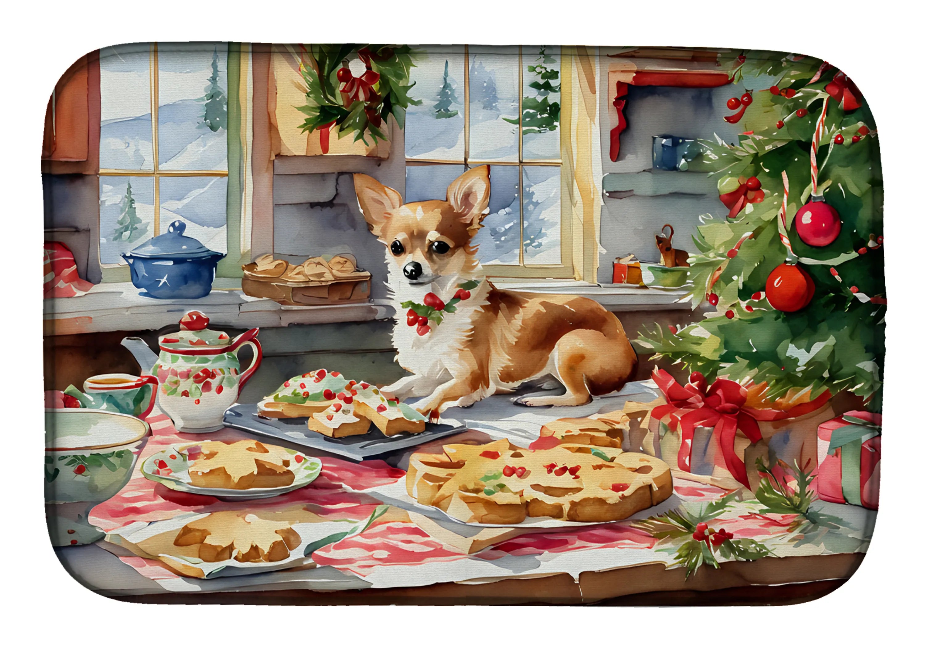 Christmas Cookies Dish Drying Mat - Size: 14  X 21" | Pack Of: 1 | Collection name: Christmas cookies