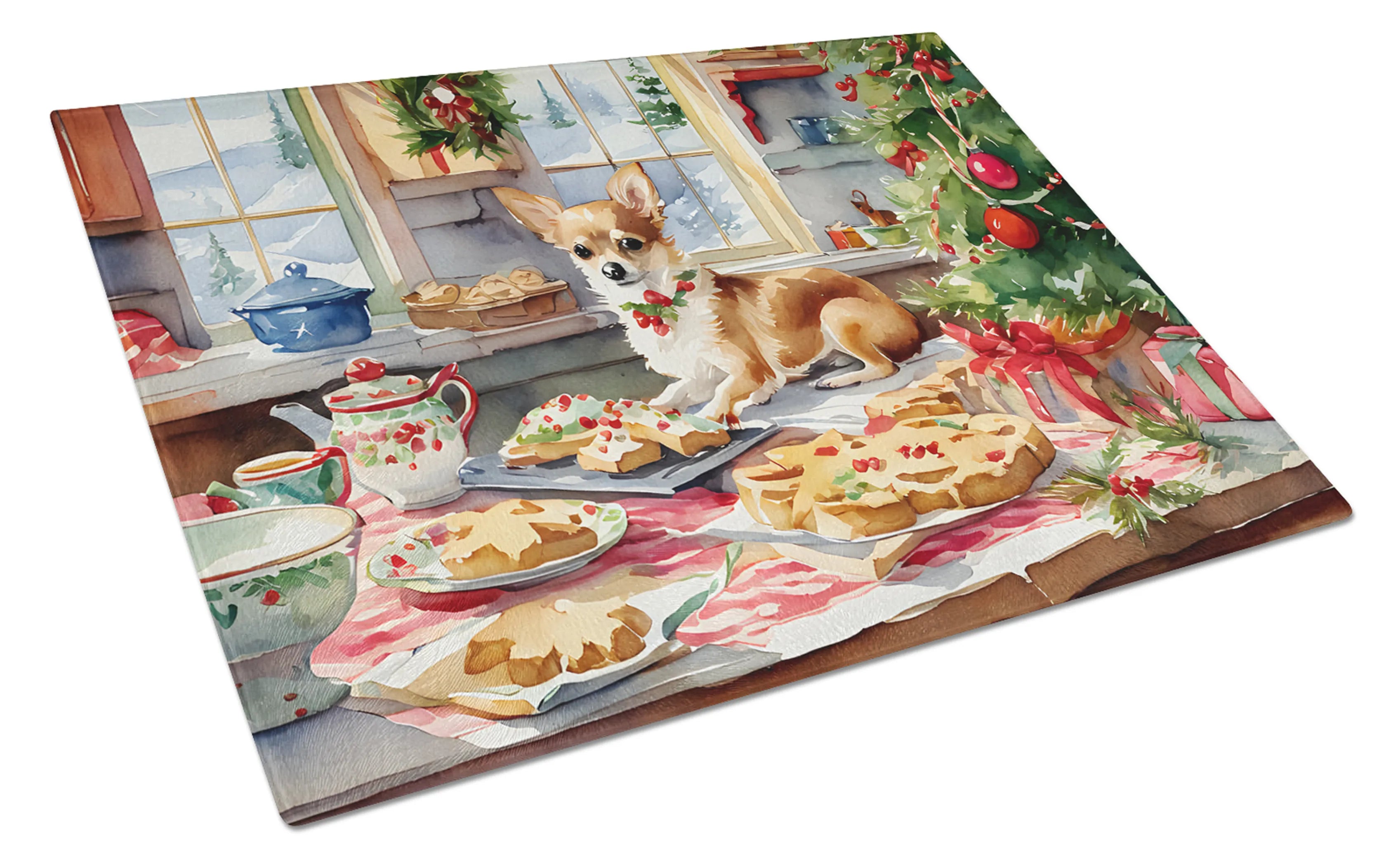 Christmas Cookies Glass Cutting Board - Size: LARGE | Pack Of: 1 | Collection name: Christmas cookies