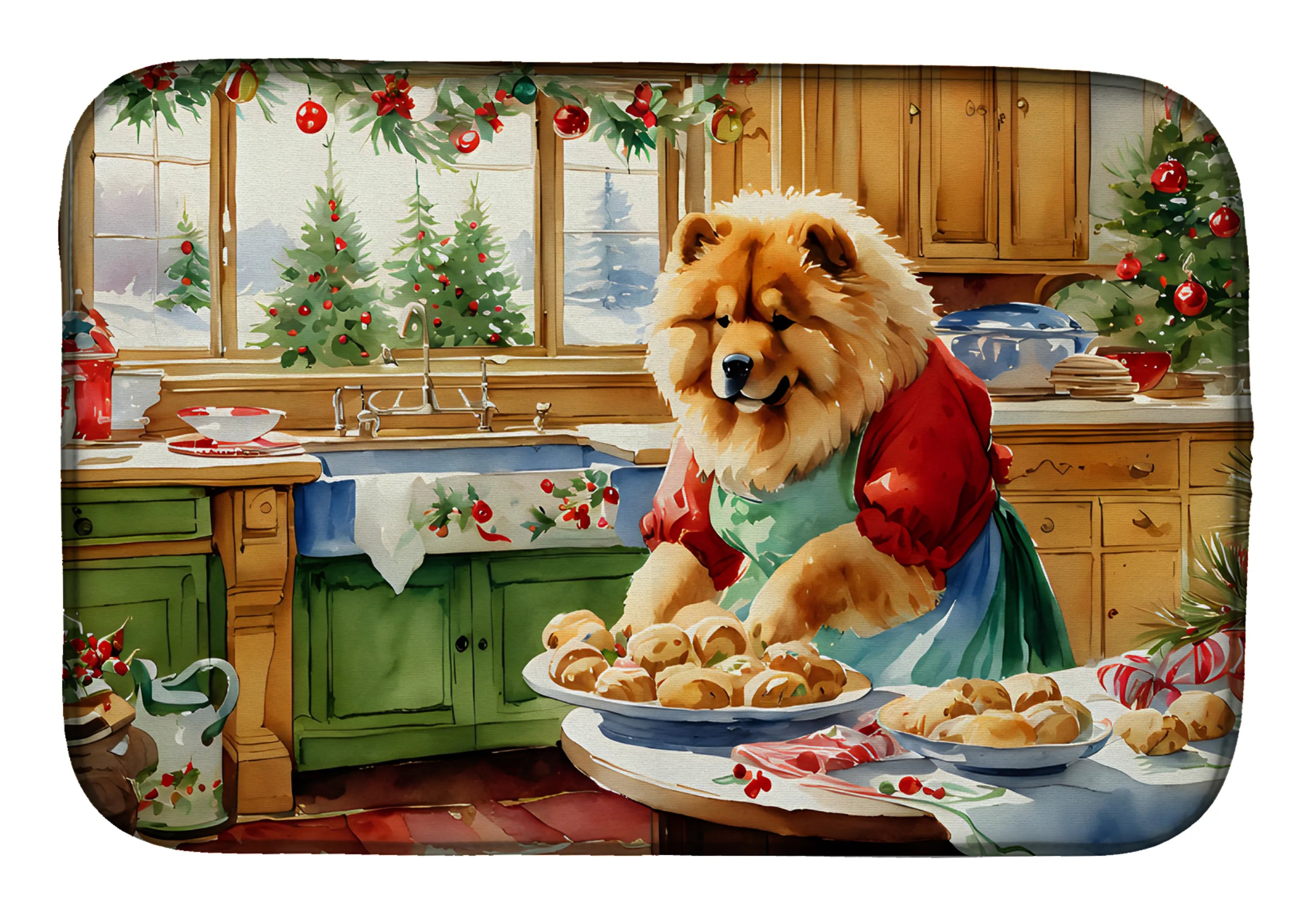 Christmas Cookies Dish Drying Mat - Size: 14  X 21" | Pack Of: 1 | Collection name: Christmas cookies
