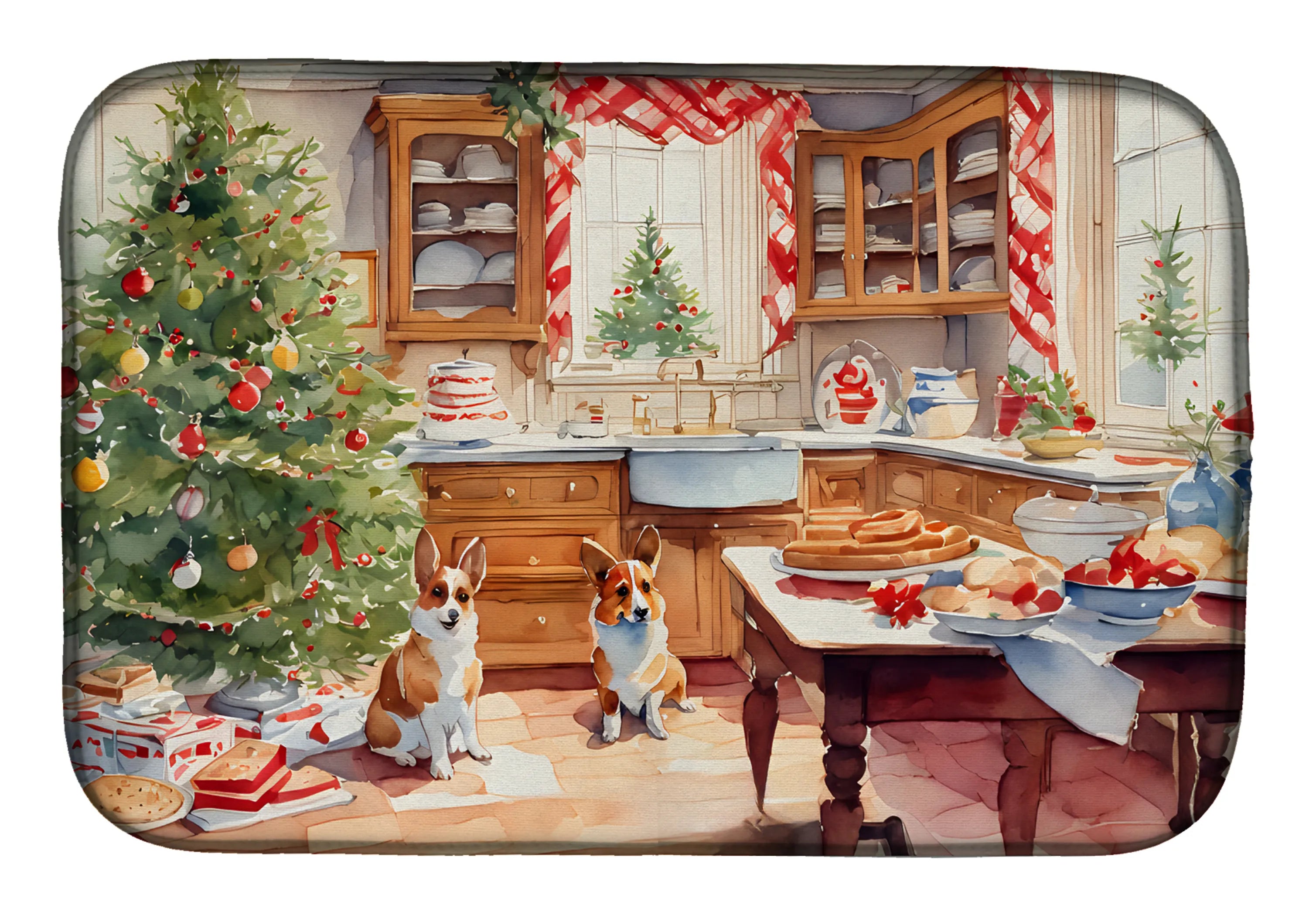 Christmas Cookies Dish Drying Mat - Size: 14  X 21" | Pack Of: 1 | Collection name: Christmas cookies