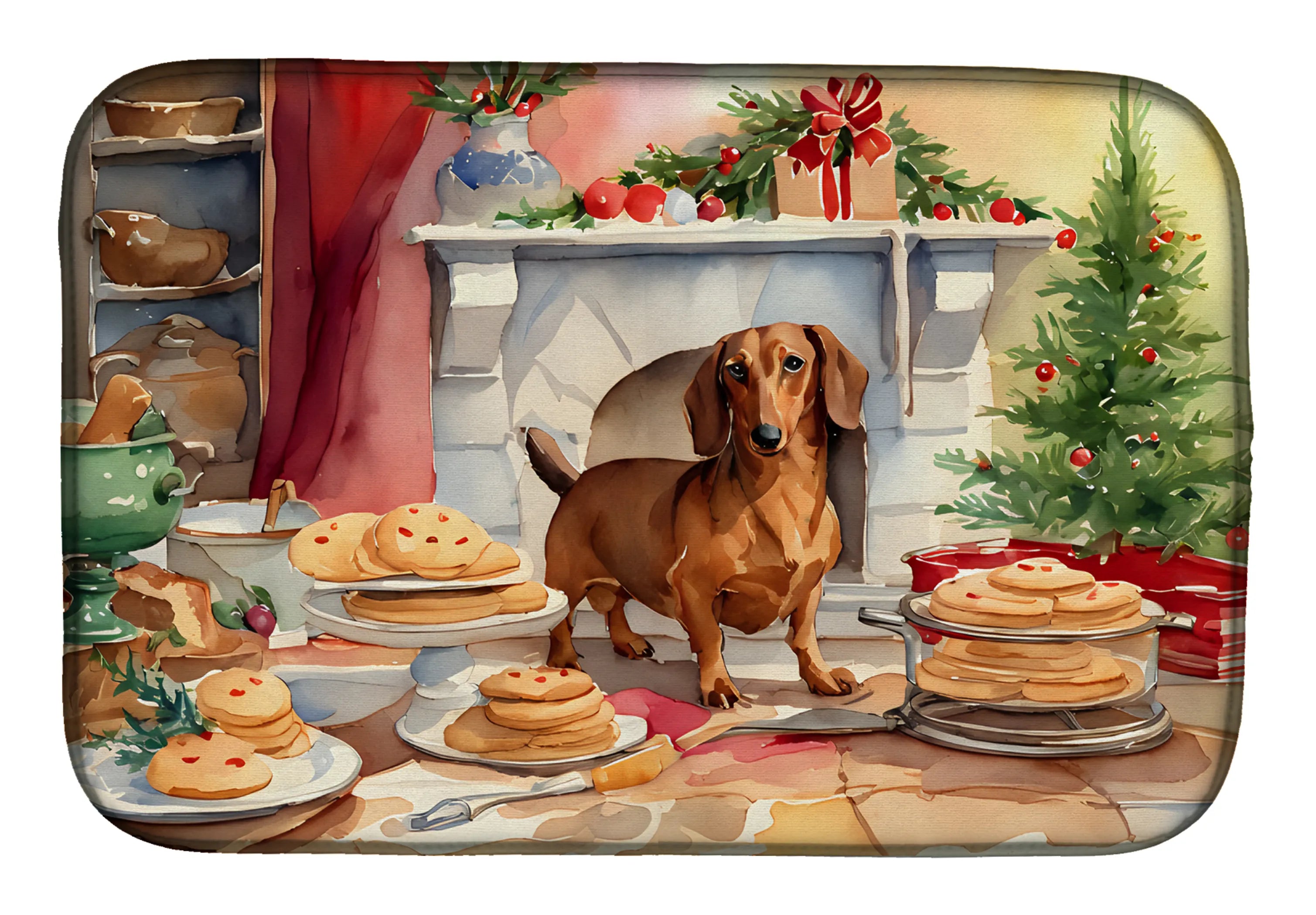 Christmas Cookies Dish Drying Mat - Size: 14  X 21" | Pack Of: 1 | Collection name: Christmas cookies