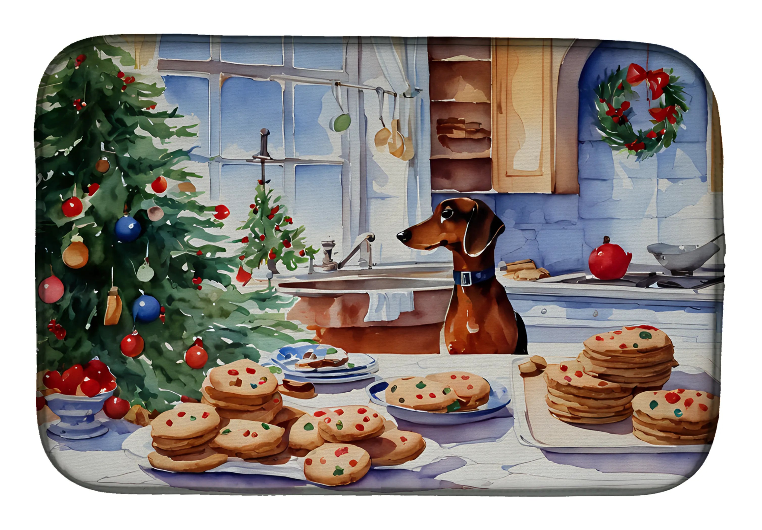 Christmas Cookies Dish Drying Mat - Size: 14  X 21" | Pack Of: 1 | Collection name: Christmas cookies