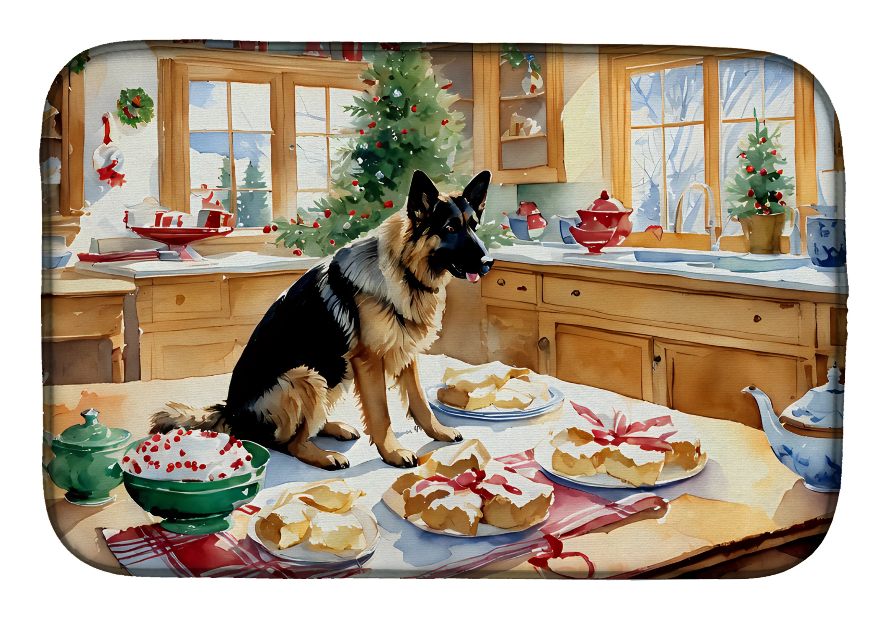 Christmas Cookies Dish Drying Mat - Size: 14  X 21" | Pack Of: 1 | Collection name: Christmas cookies