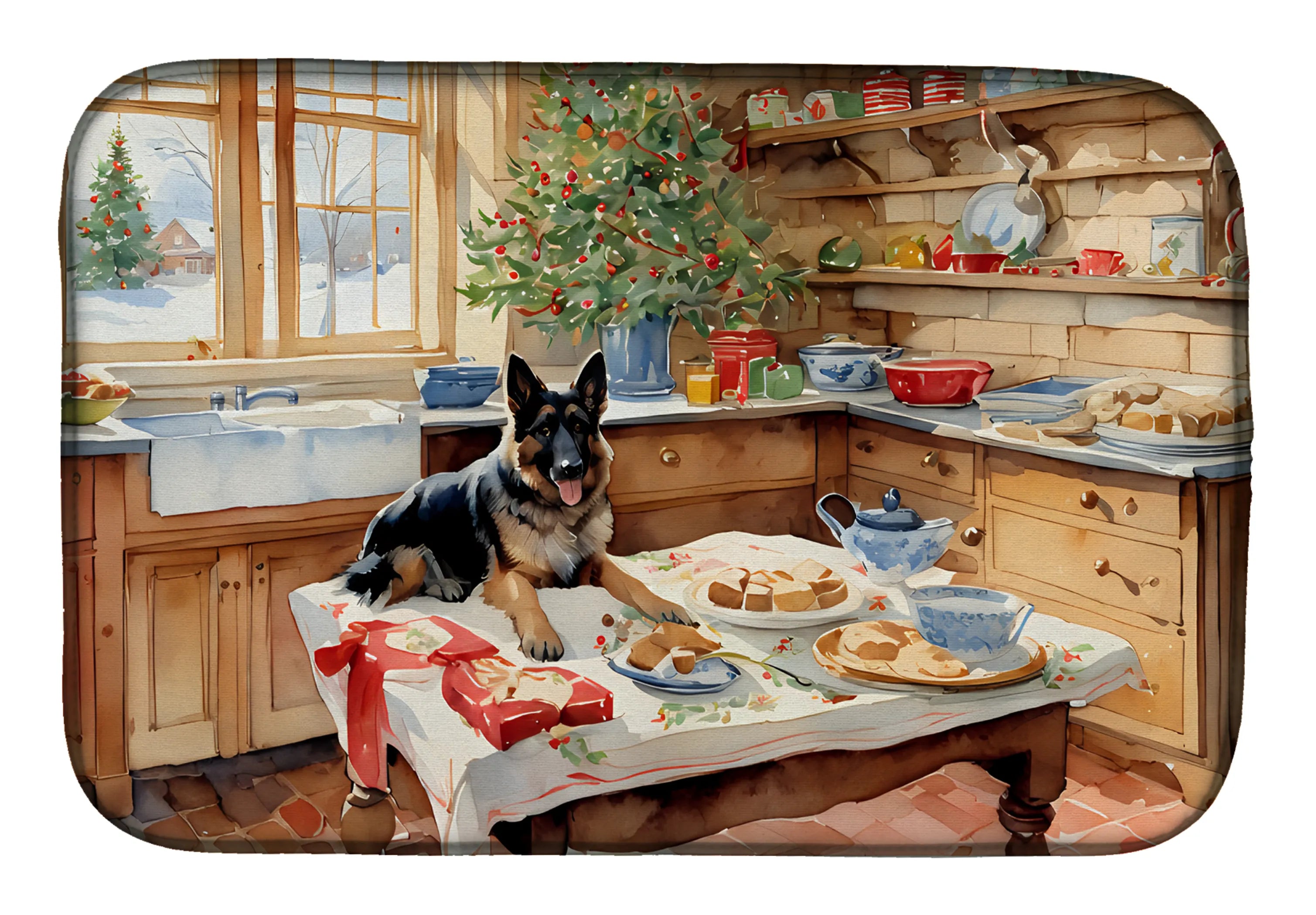 Christmas Cookies Dish Drying Mat - Size: 14  X 21" | Pack Of: 1 | Collection name: Christmas cookies