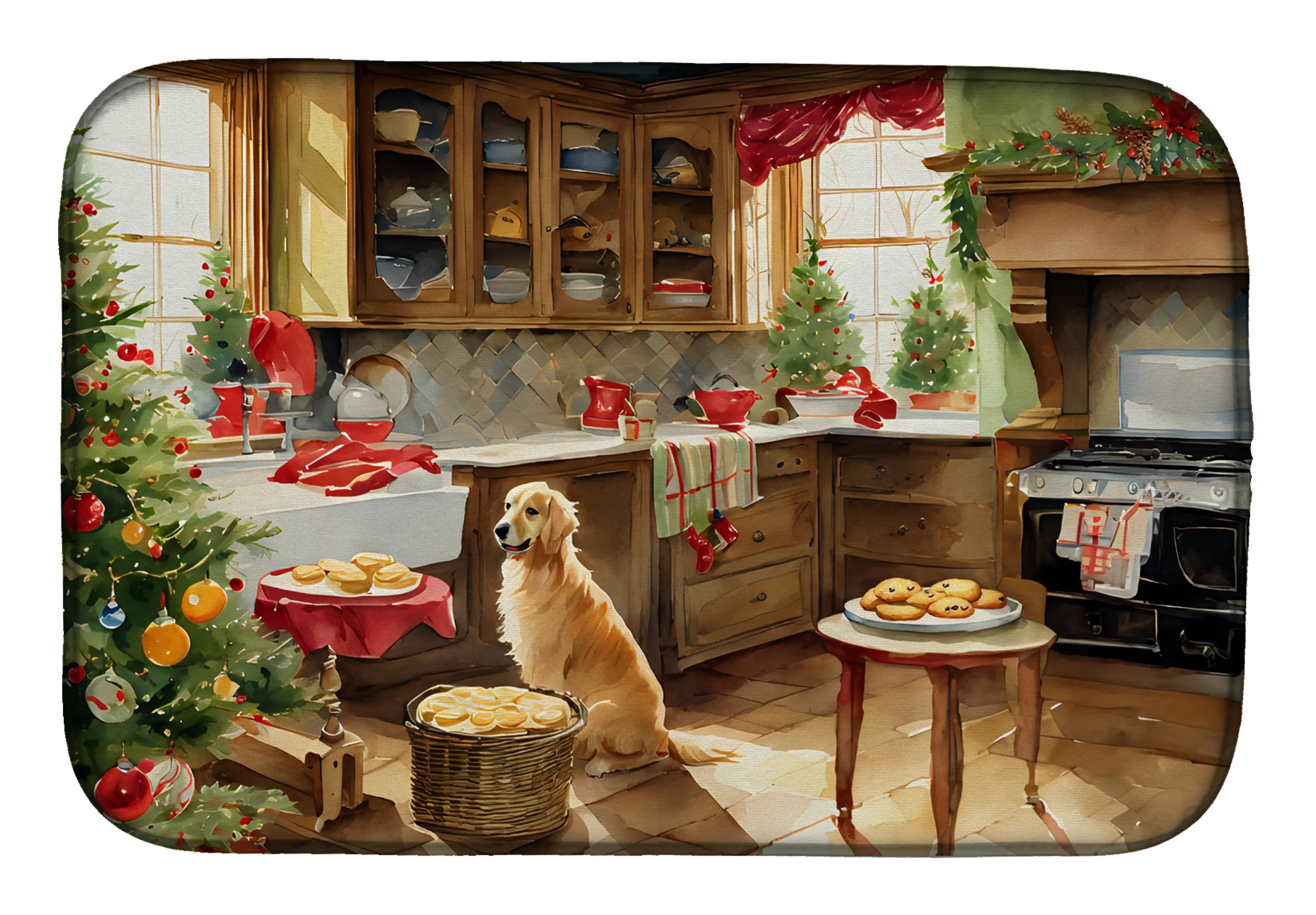 Christmas Cookies Dish Drying Mat - Size: 14  X 21" | Pack Of: 1 | Collection name: Christmas cookies