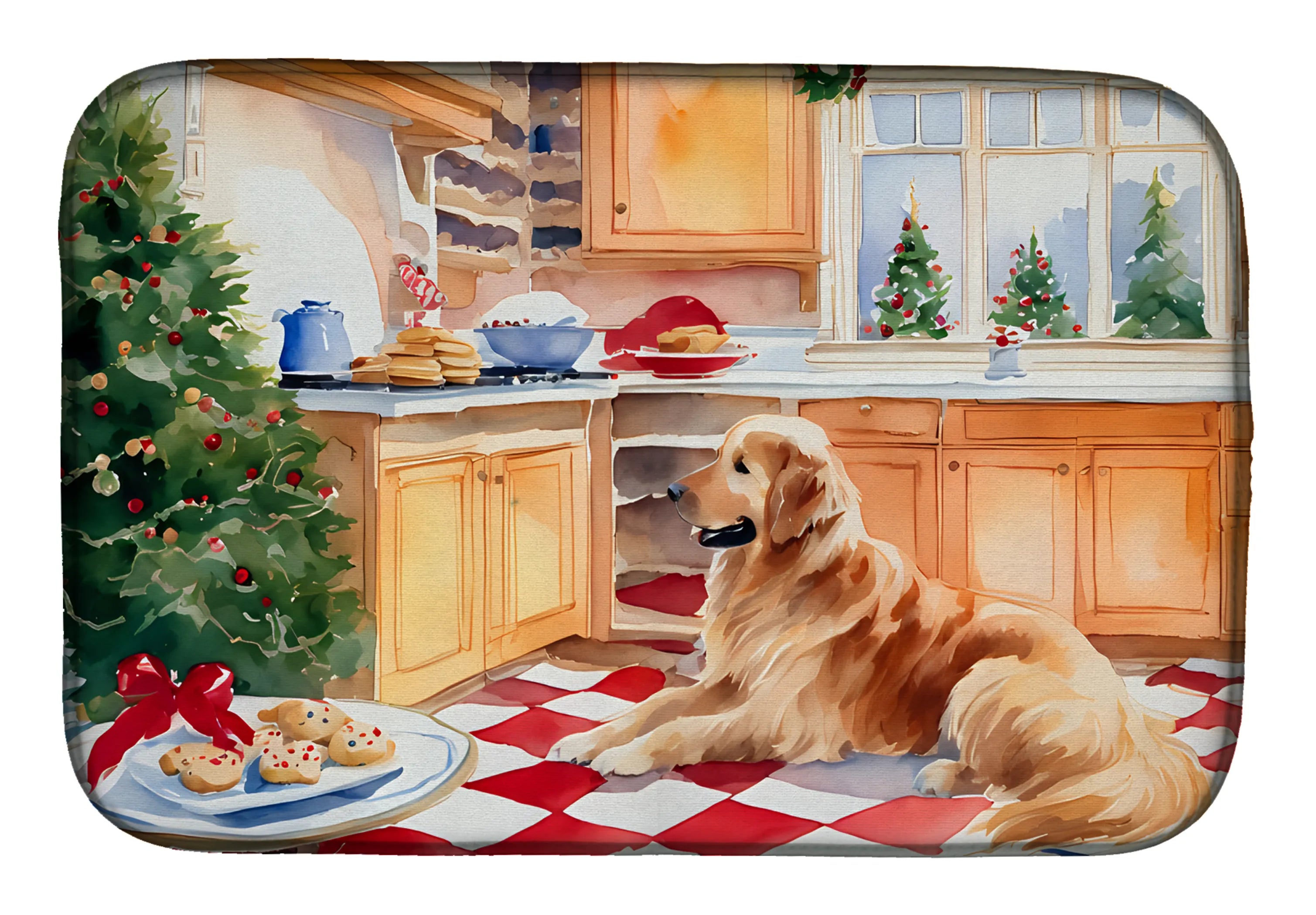 Christmas Cookies Dish Drying Mat - Size: 14  X 21" | Pack Of: 1 | Collection name: Christmas cookies