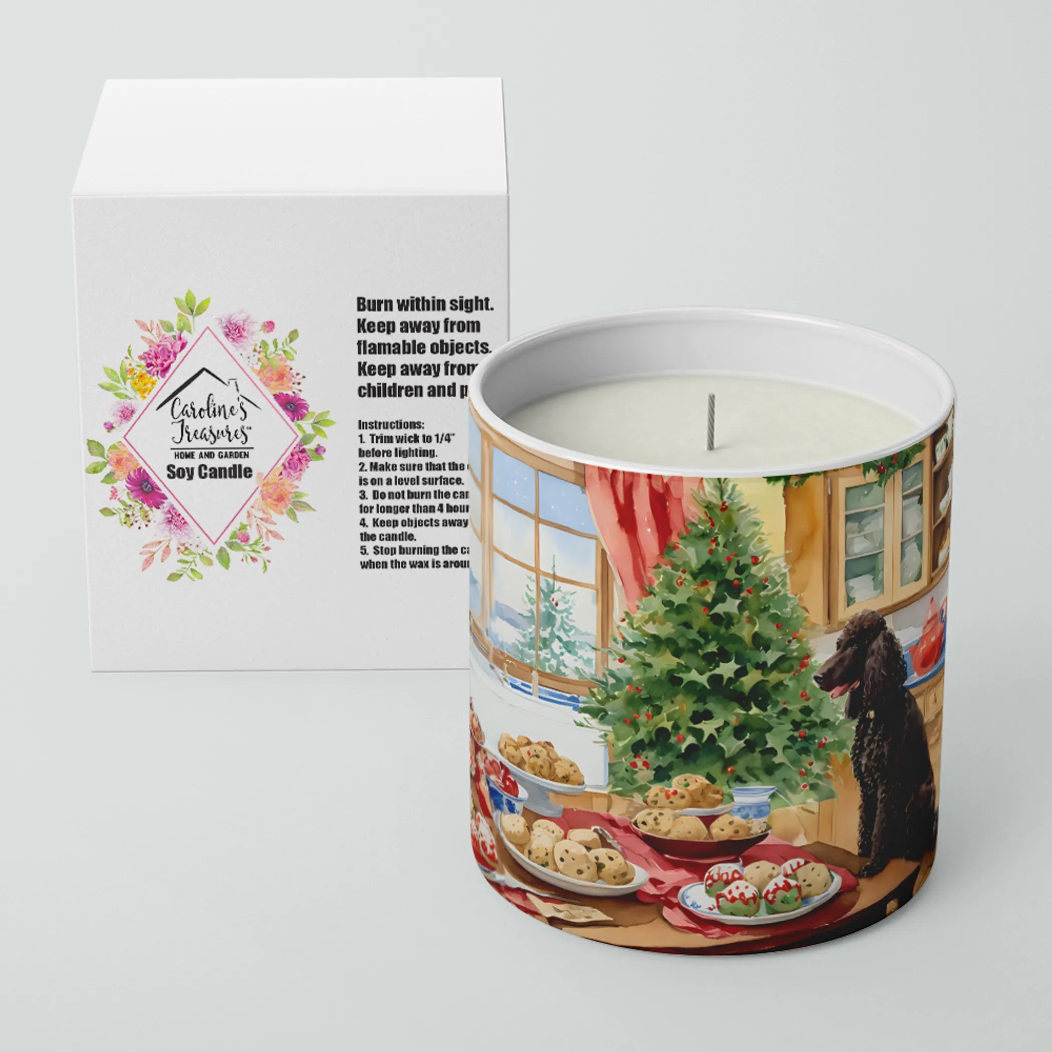 Chinese Crested Christmas Cookies Decorative Soy Candle