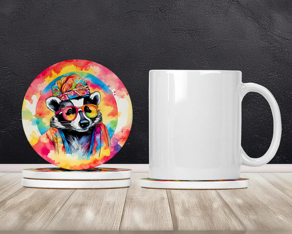 Hippie Animals Large Sandstone Coasters