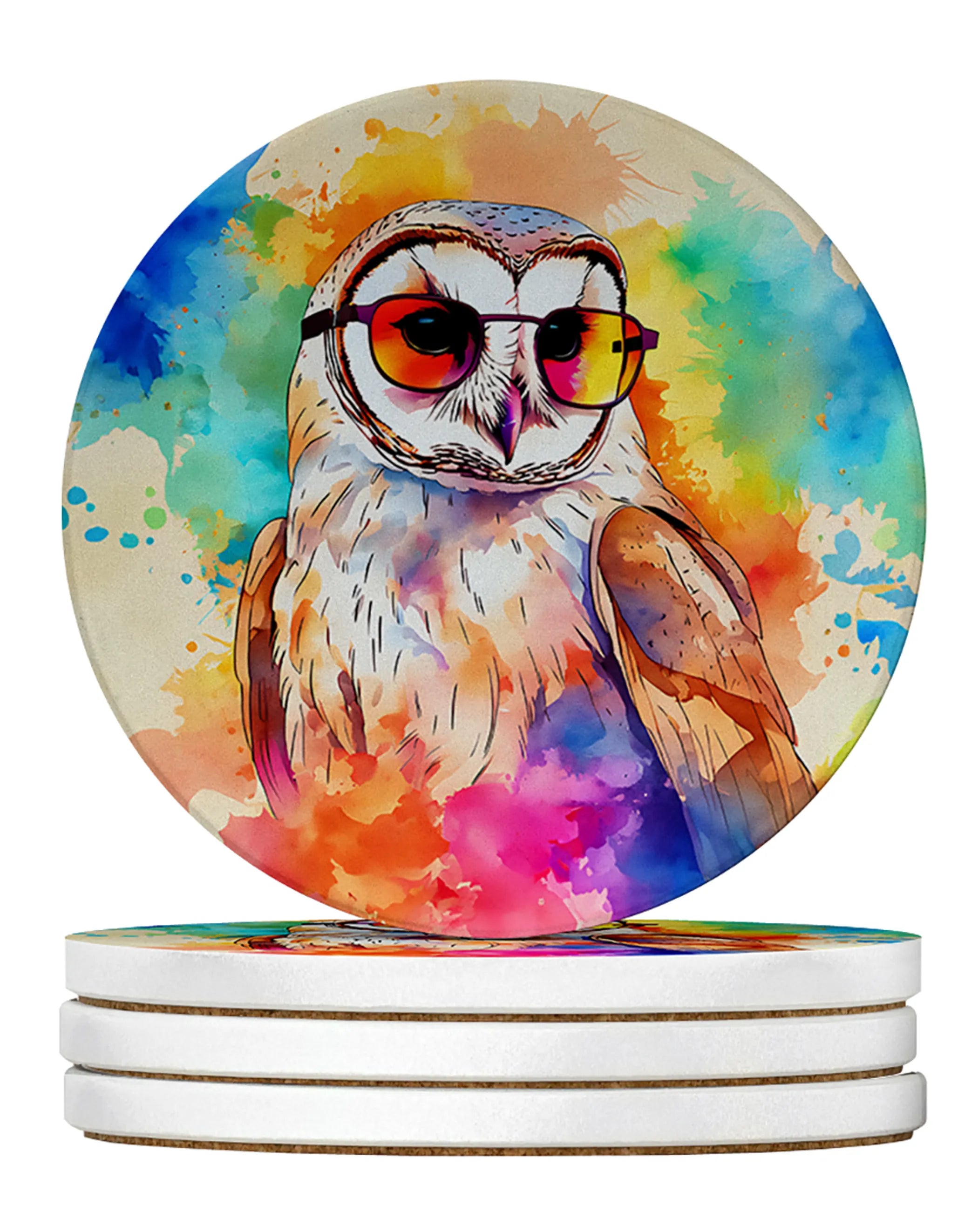 Hippie Animals Large Sandstone Coasters