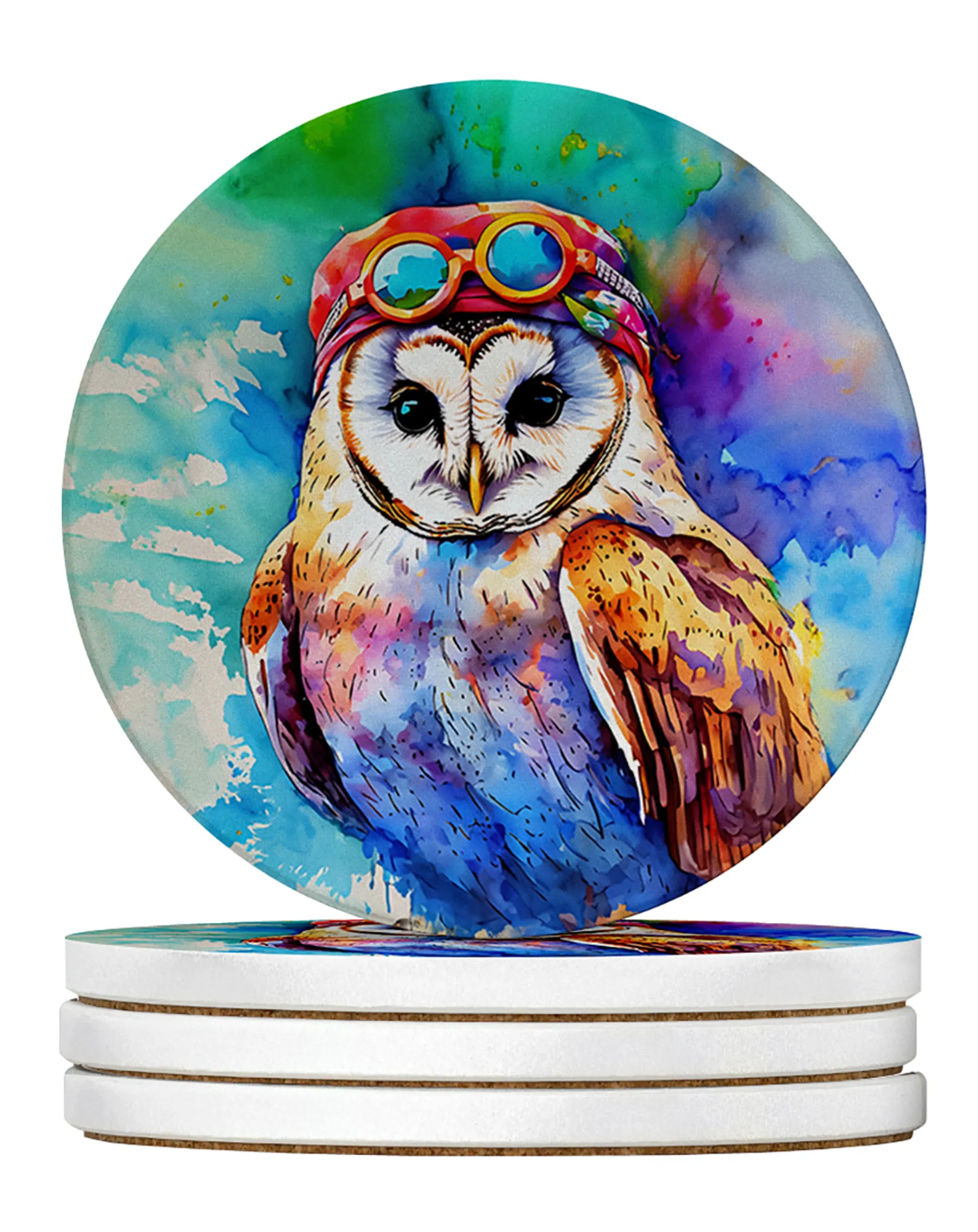 Hippie Animals Large Sandstone Coasters