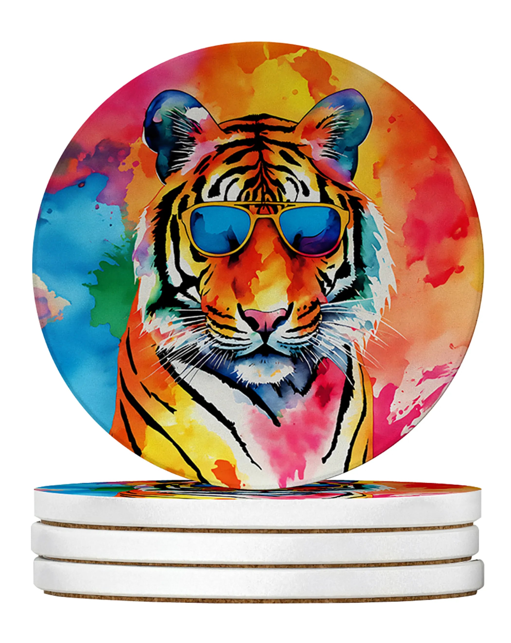 Hippie Animals Large Sandstone Coasters