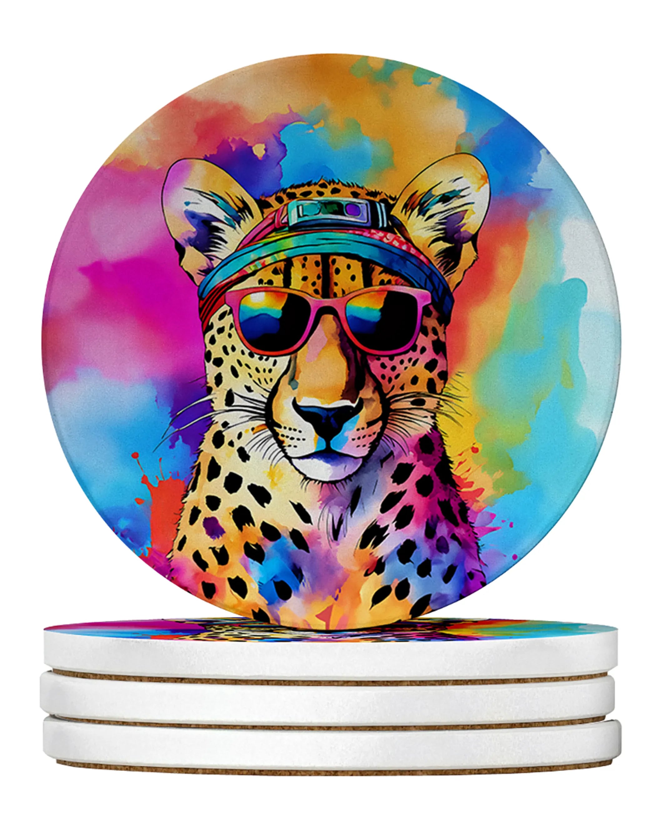 Hippie Animals Large Sandstone Coasters
