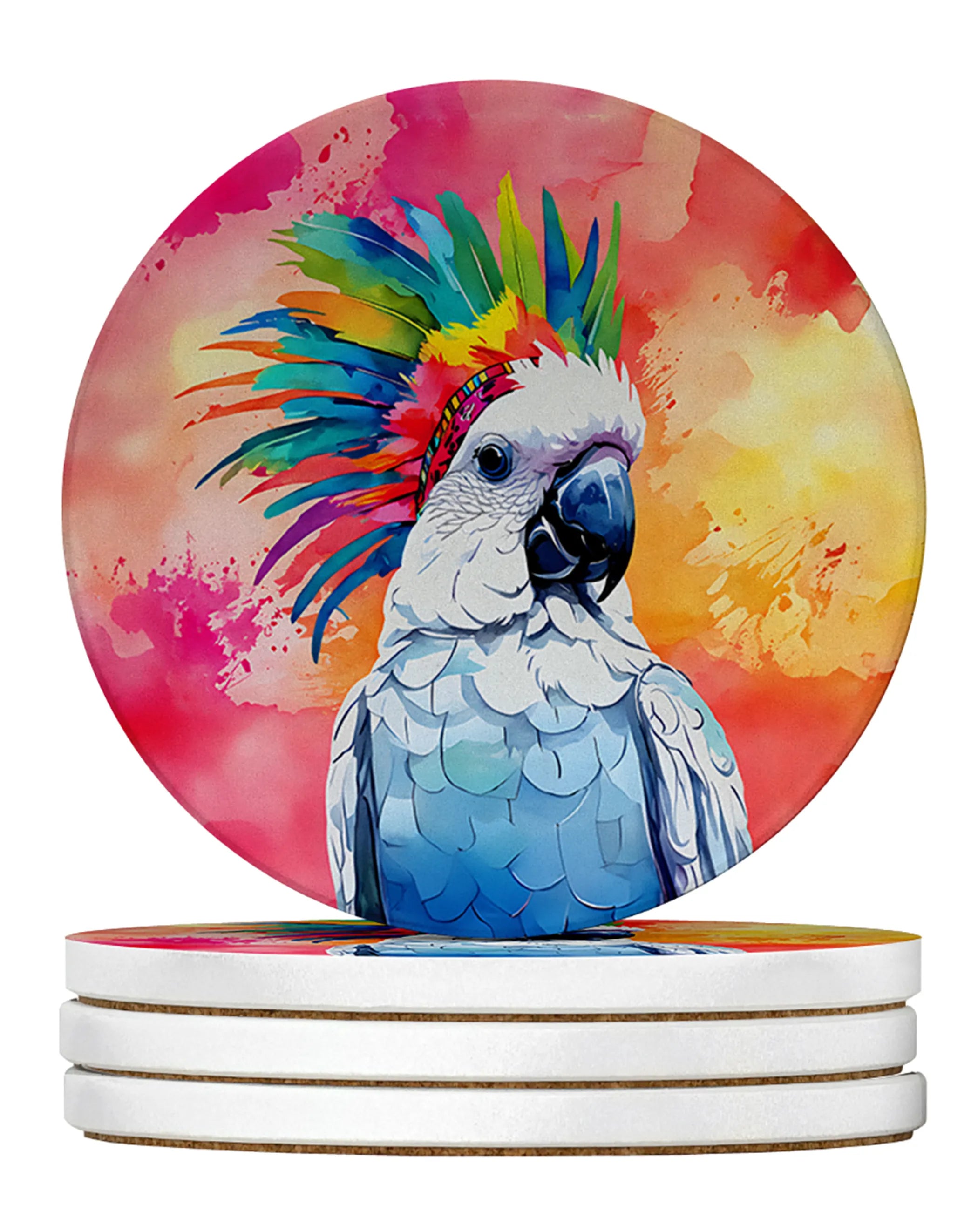 Hippie Animals Large Sandstone Coasters