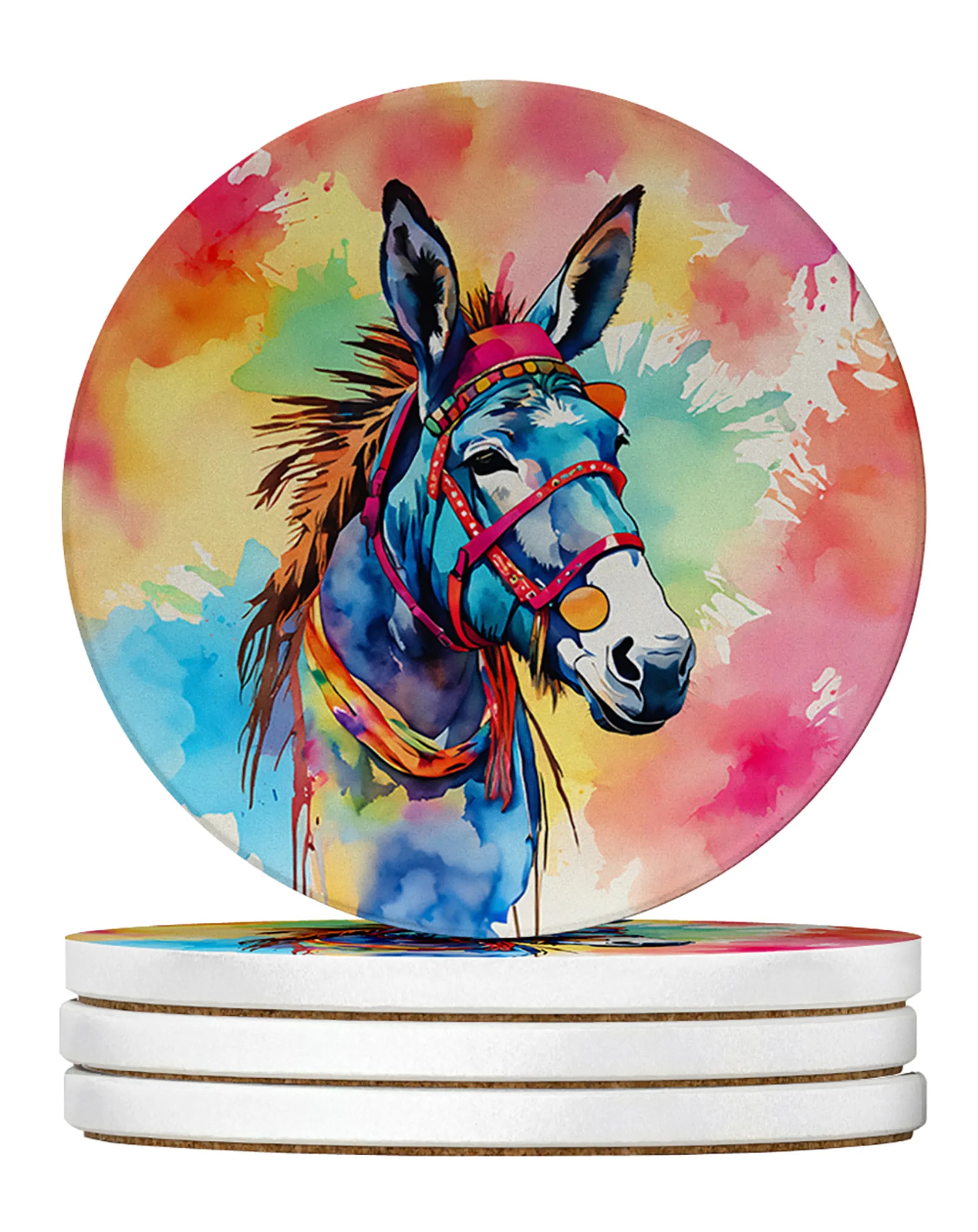 Hippie Animals Large Sandstone Coasters