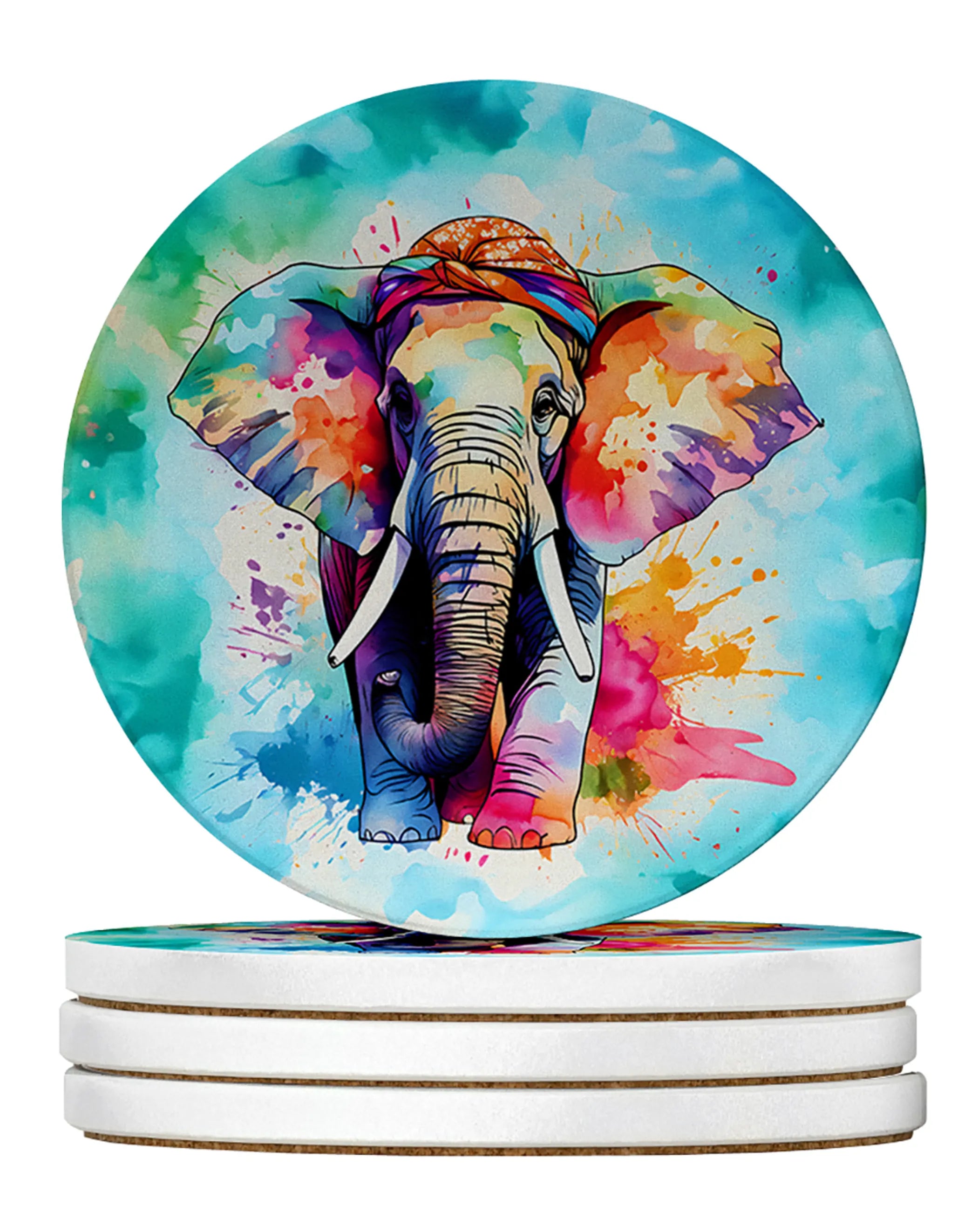 Hippie Animals Large Sandstone Coasters
