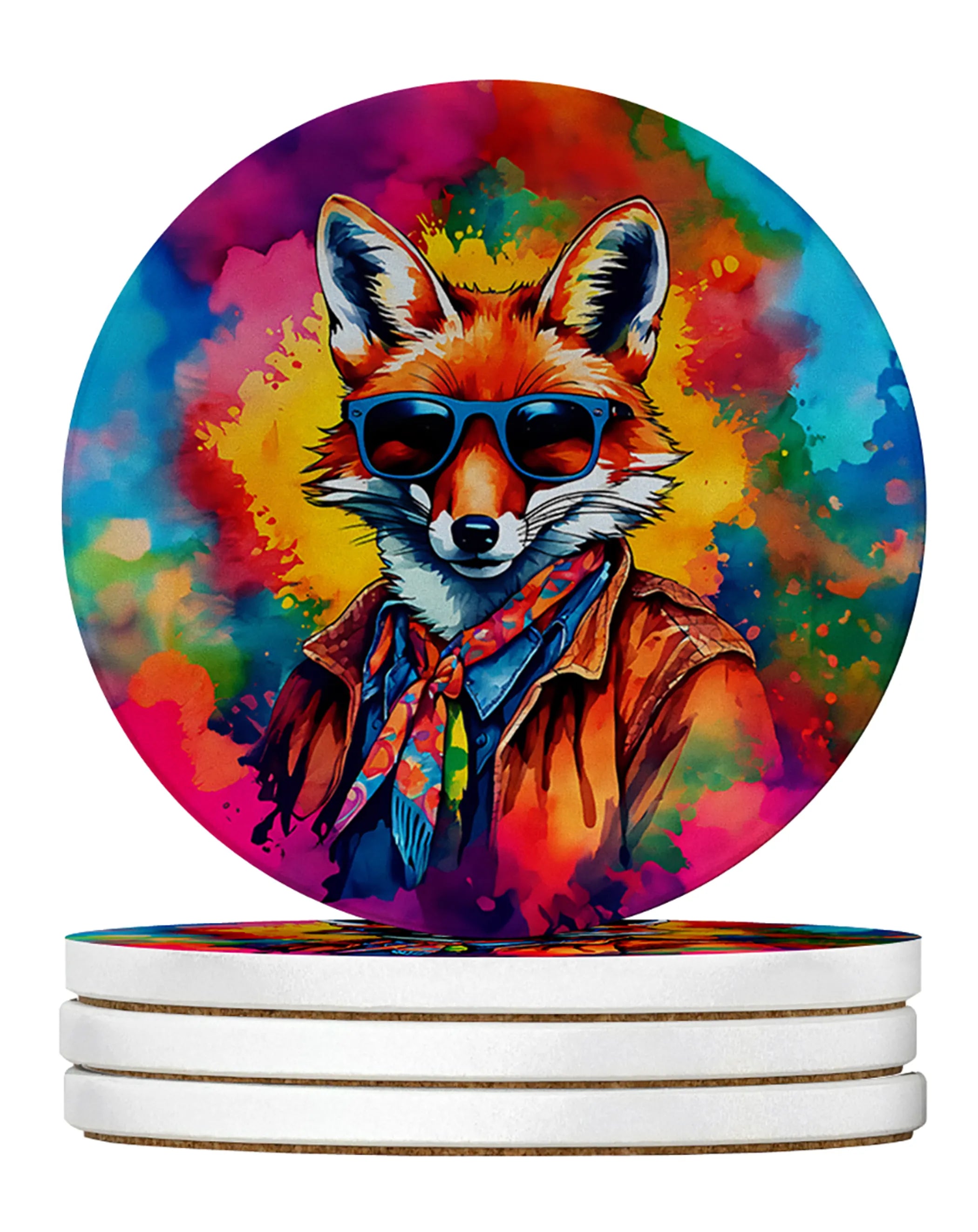 Hippie Animals Large Sandstone Coasters