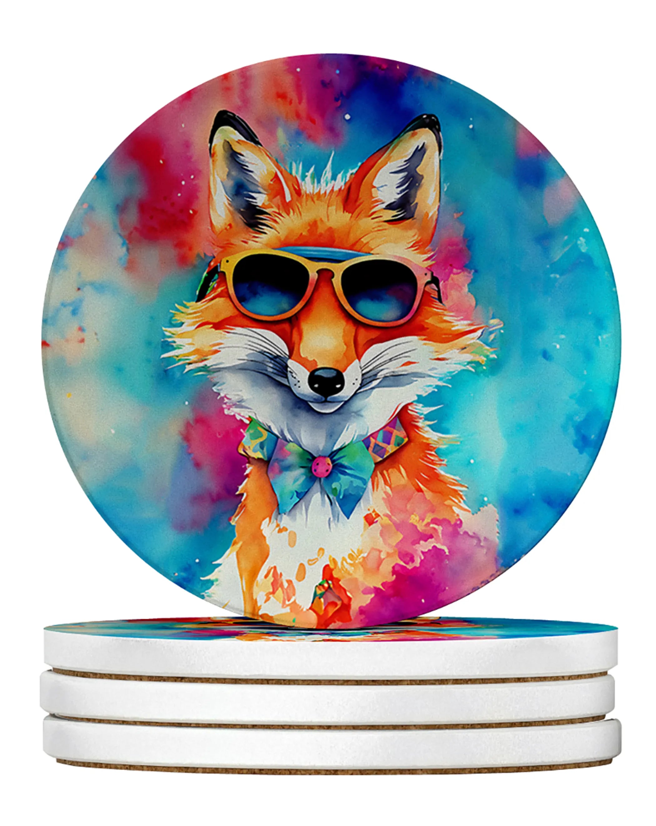 Hippie Animals Large Sandstone Coasters