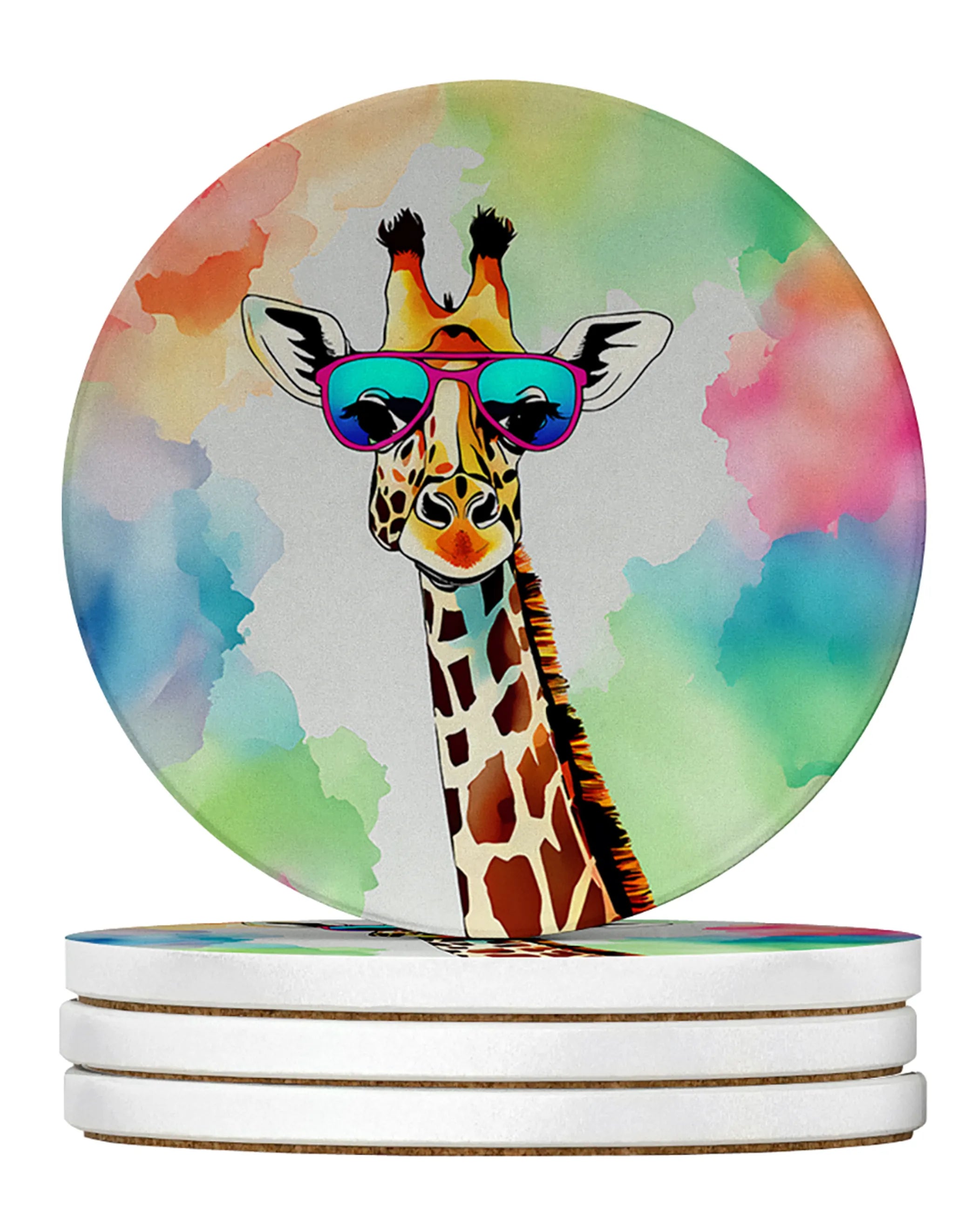 Hippie Animals Large Sandstone Coasters