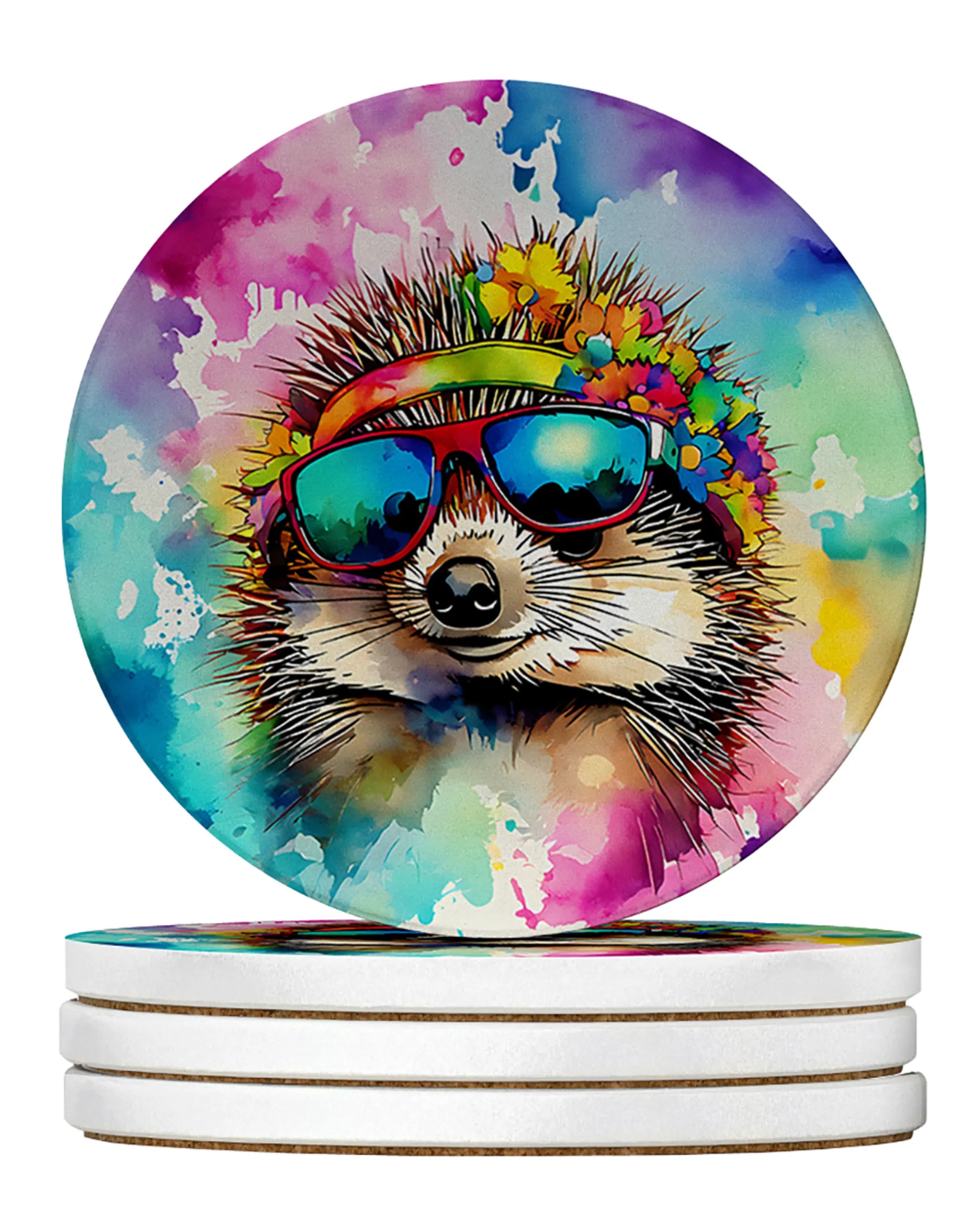 Hippie Animals Large Sandstone Coasters