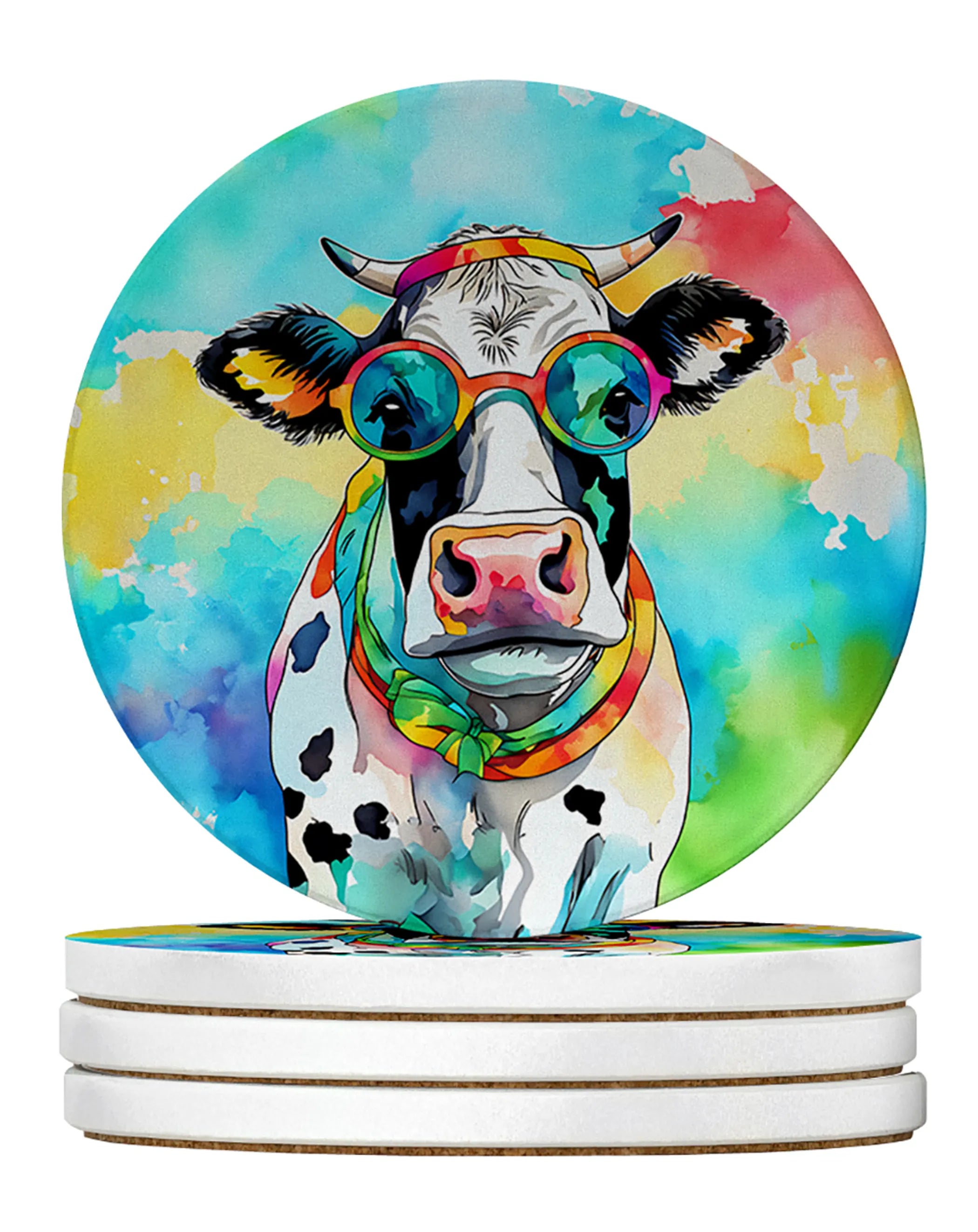 Hippie Animals Large Sandstone Coasters