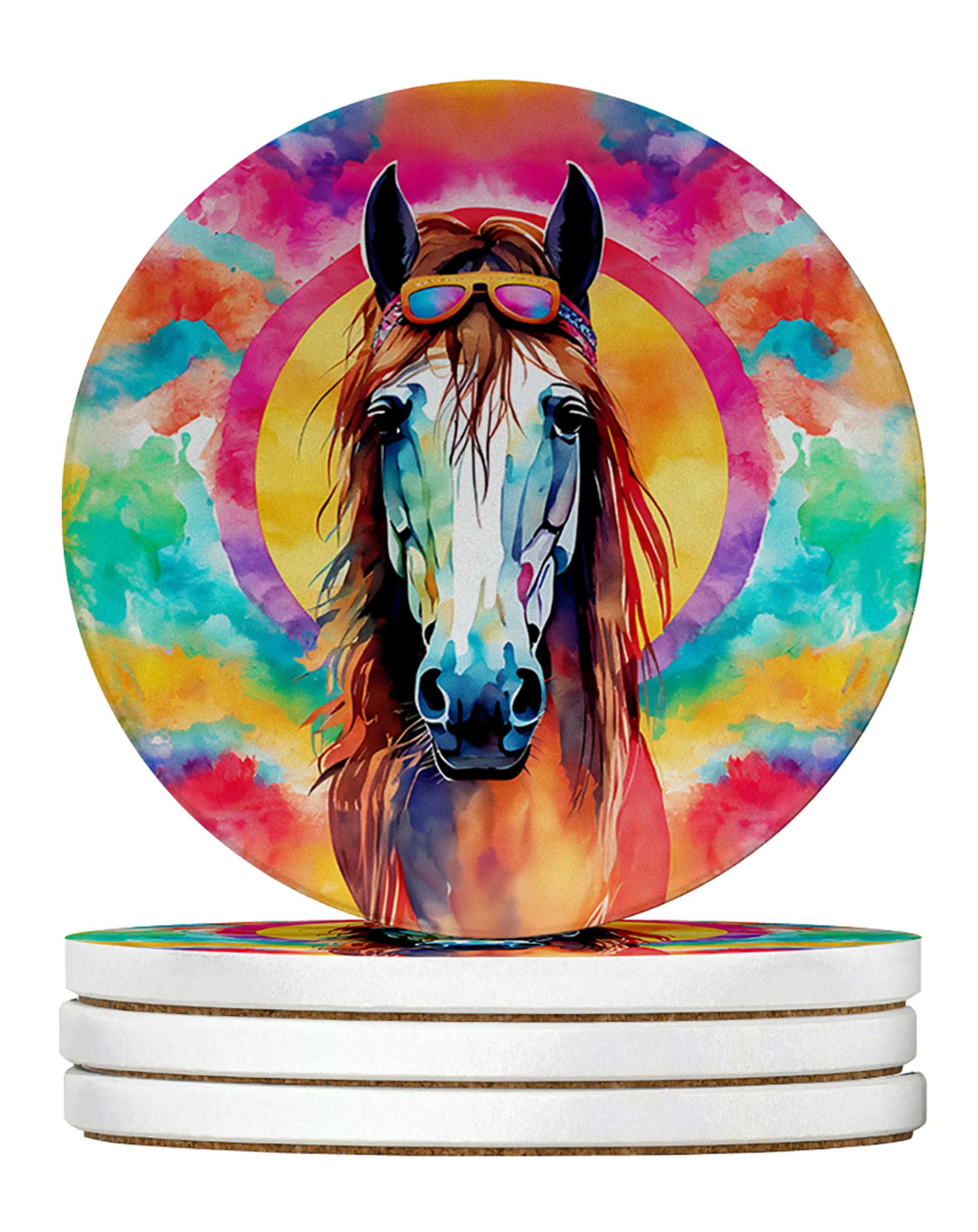 Hippie Animals Large Sandstone Coasters