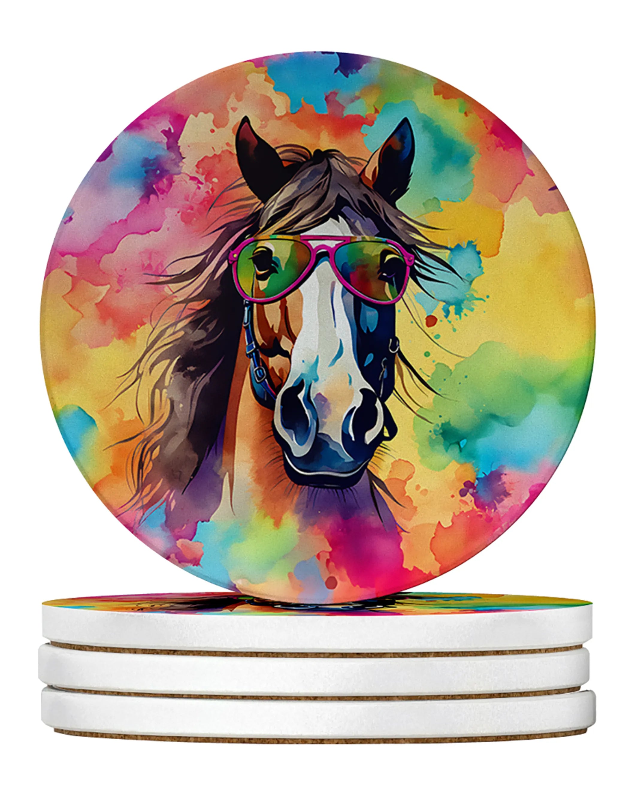 Hippie Animals Large Sandstone Coasters