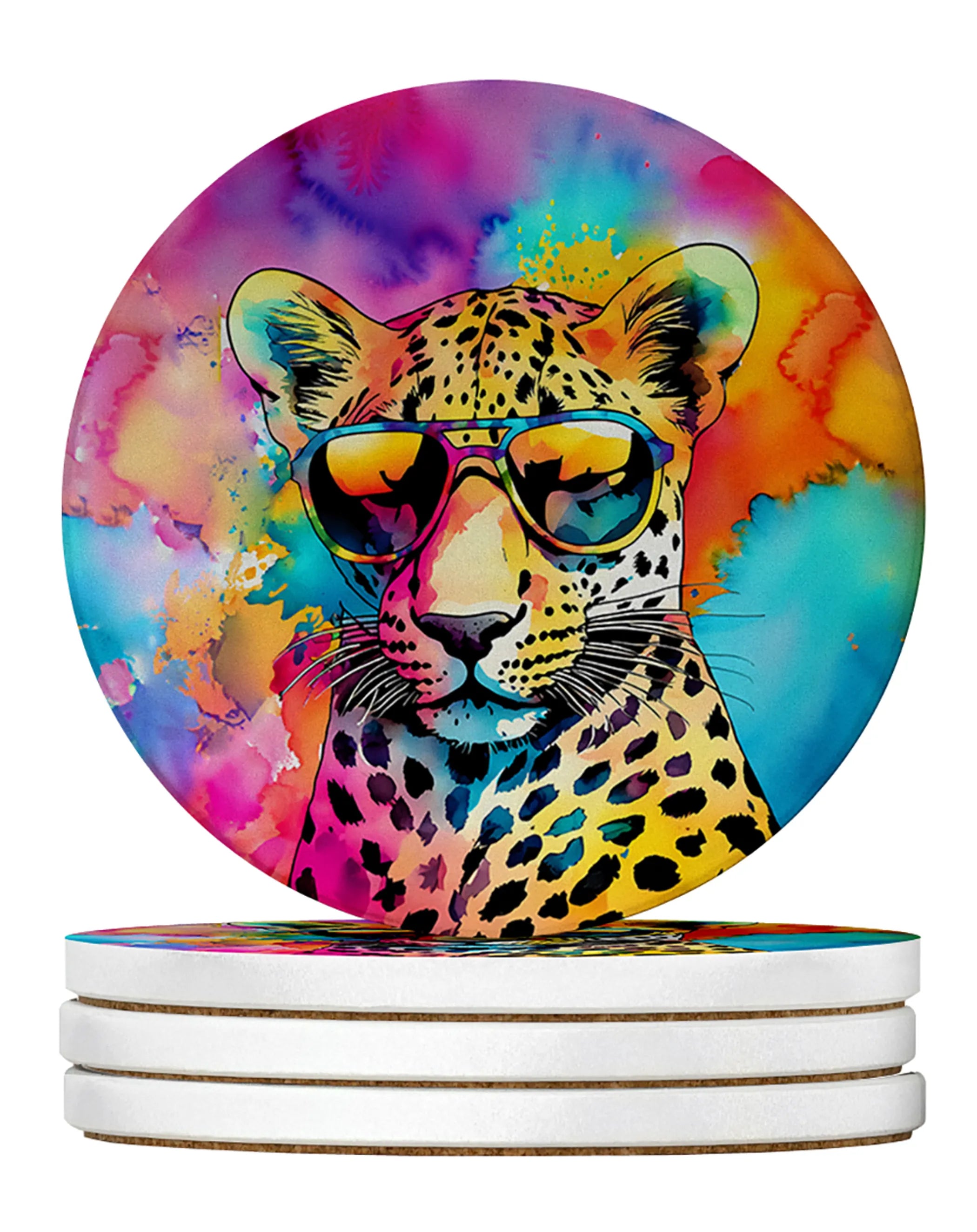 Hippie Animals Large Sandstone Coasters