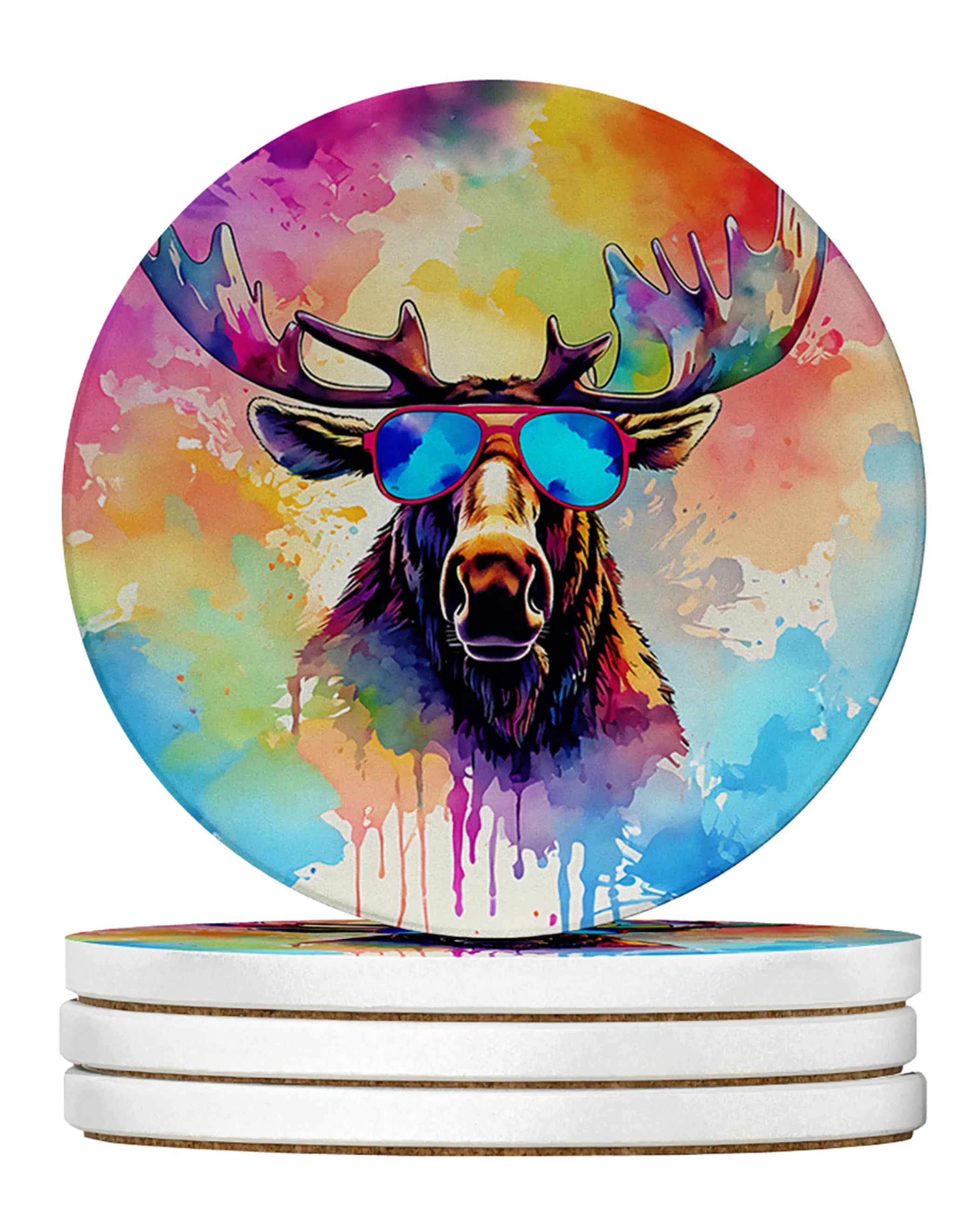 Hippie Animals Large Sandstone Coasters