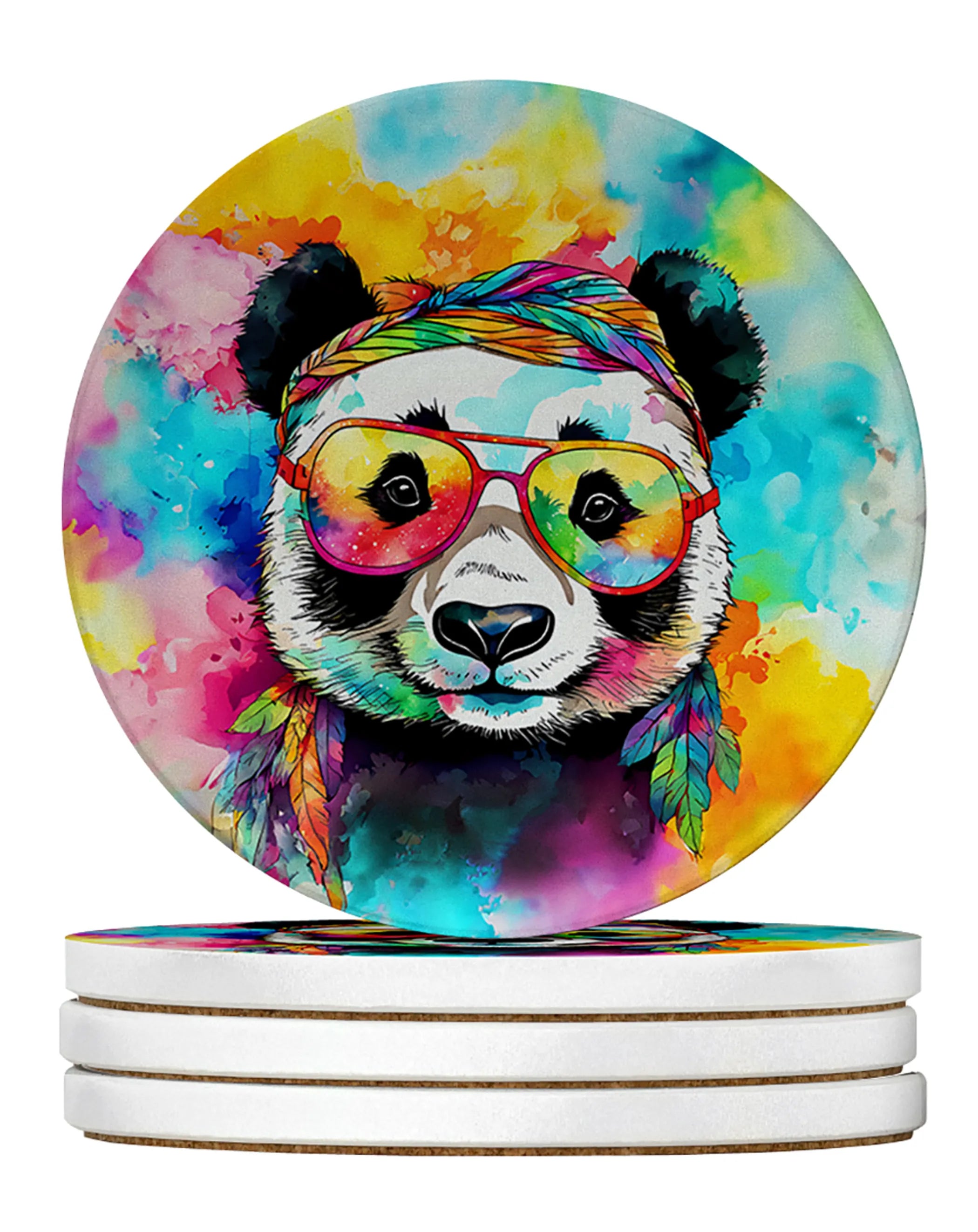 Hippie Animals Large Sandstone Coasters