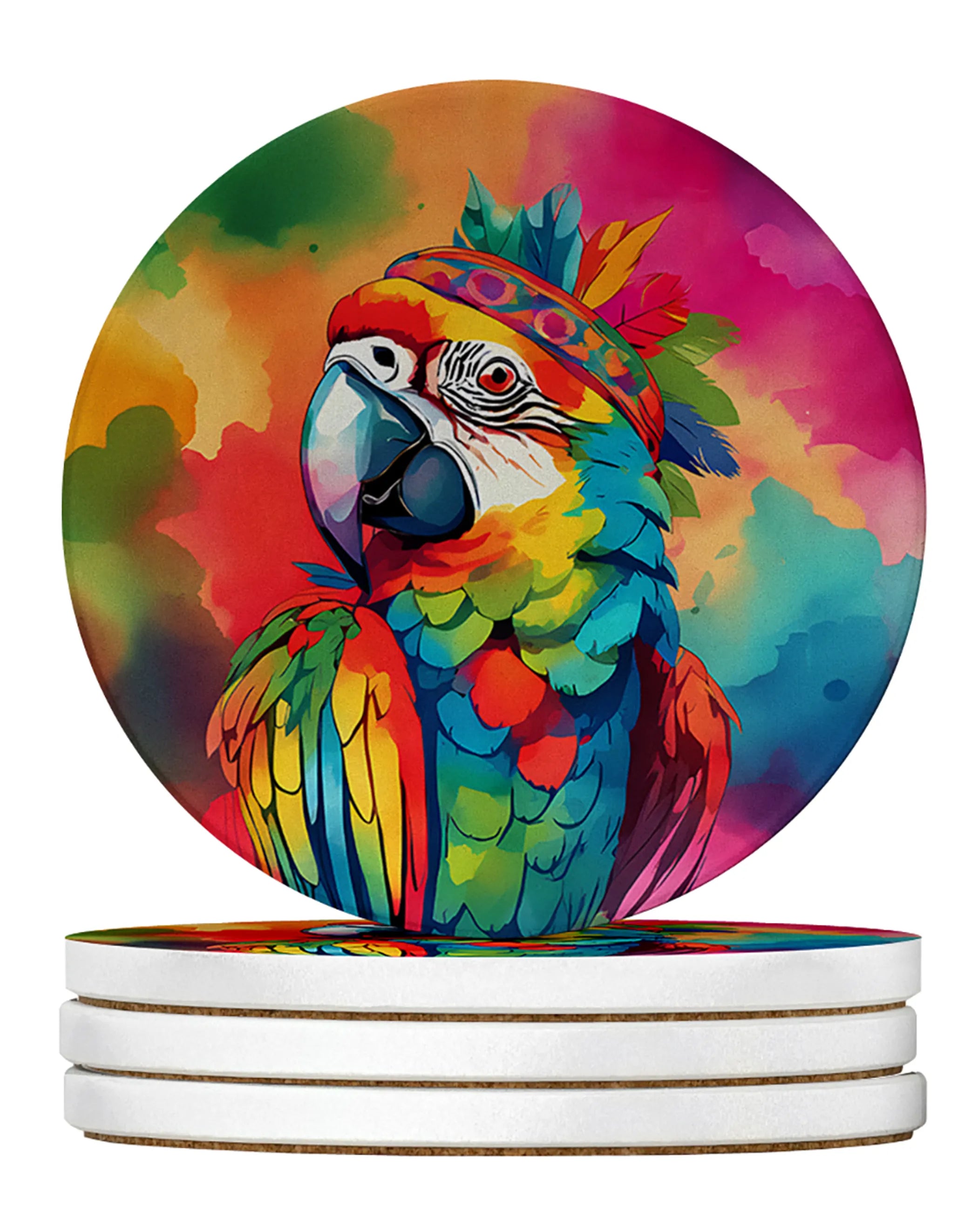 Hippie Animals Large Sandstone Coasters
