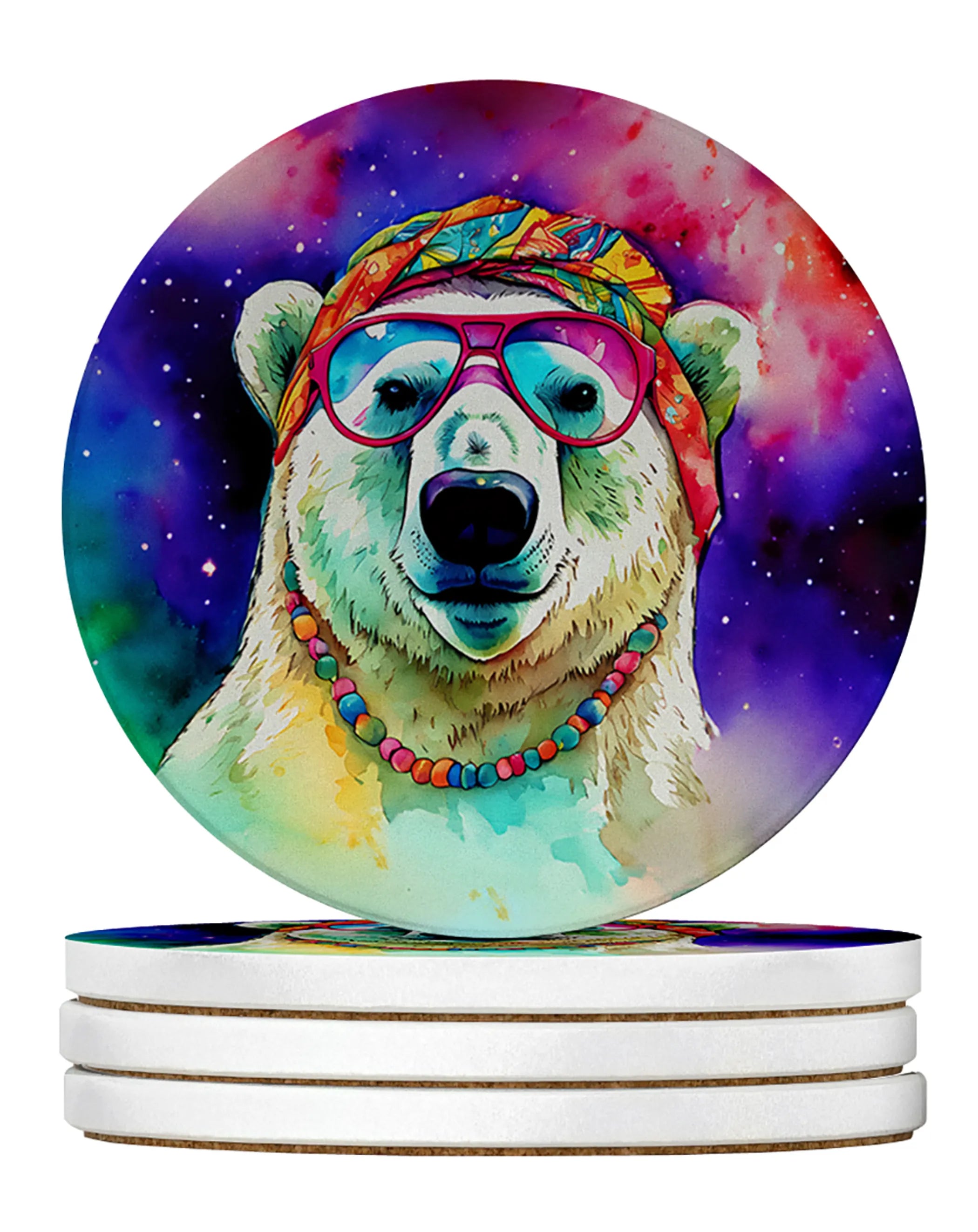 Hippie Animals Large Sandstone Coasters