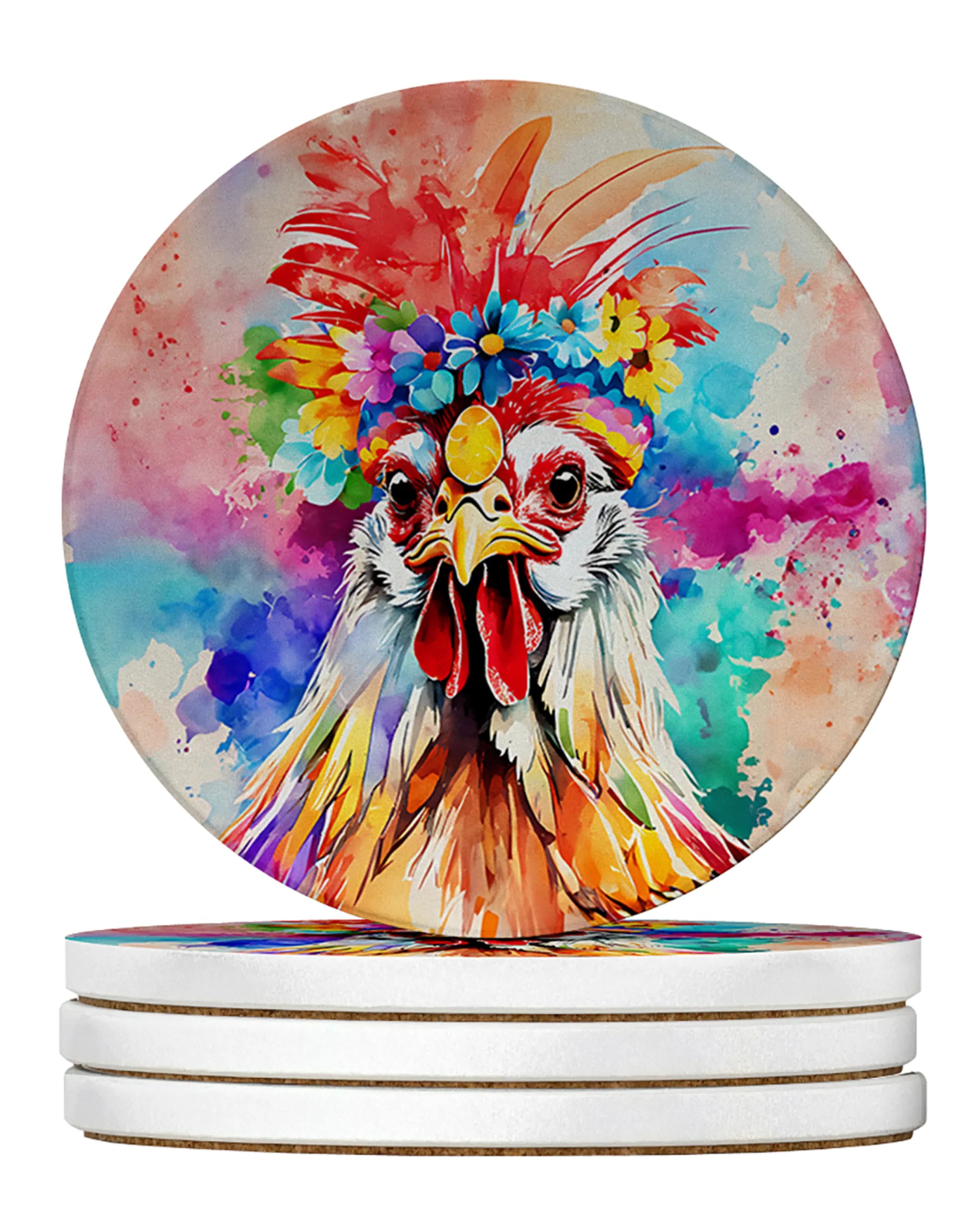 Hippie Animals Large Sandstone Coasters