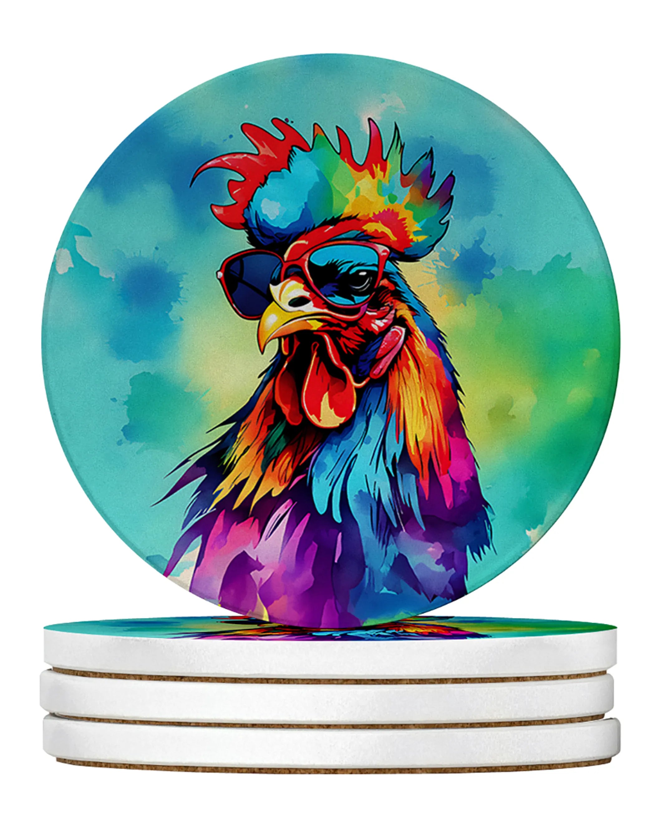Hippie Animals Large Sandstone Coasters