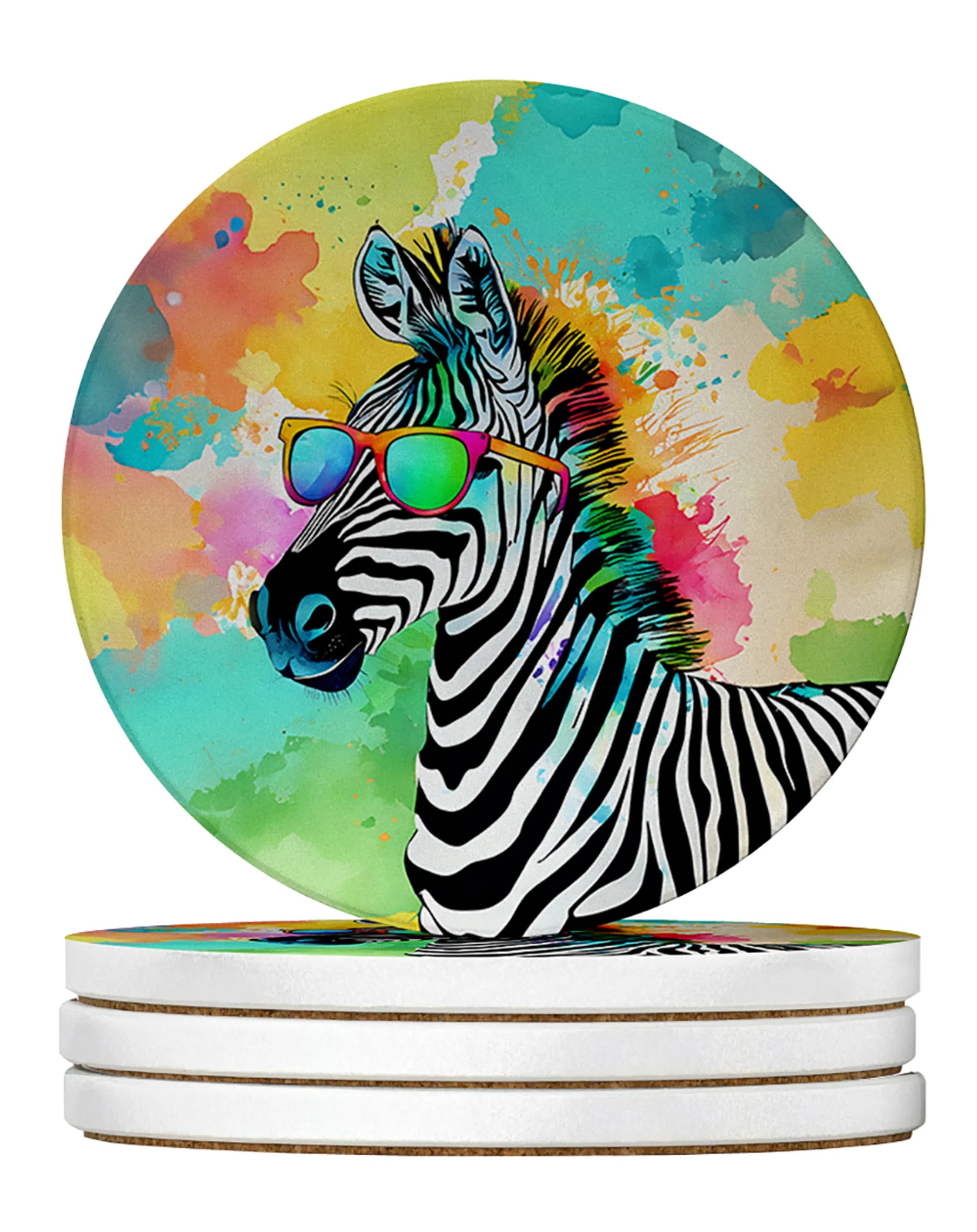 Hippie Animals Large Sandstone Coasters