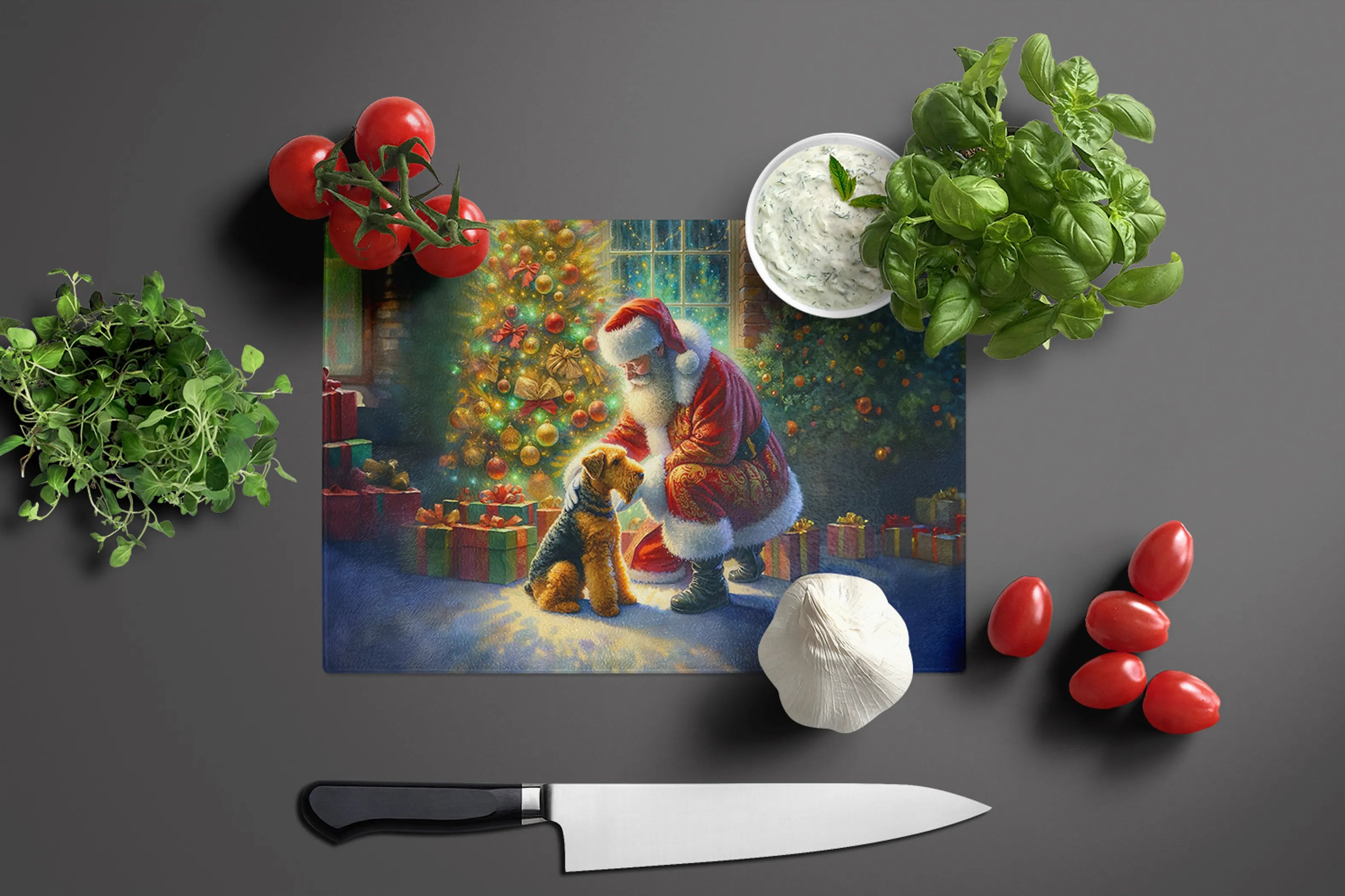 Moments with Santa Glass Cutting Board - Size: LARGE | Pack Of: 1 | Collection name: Moments with santa