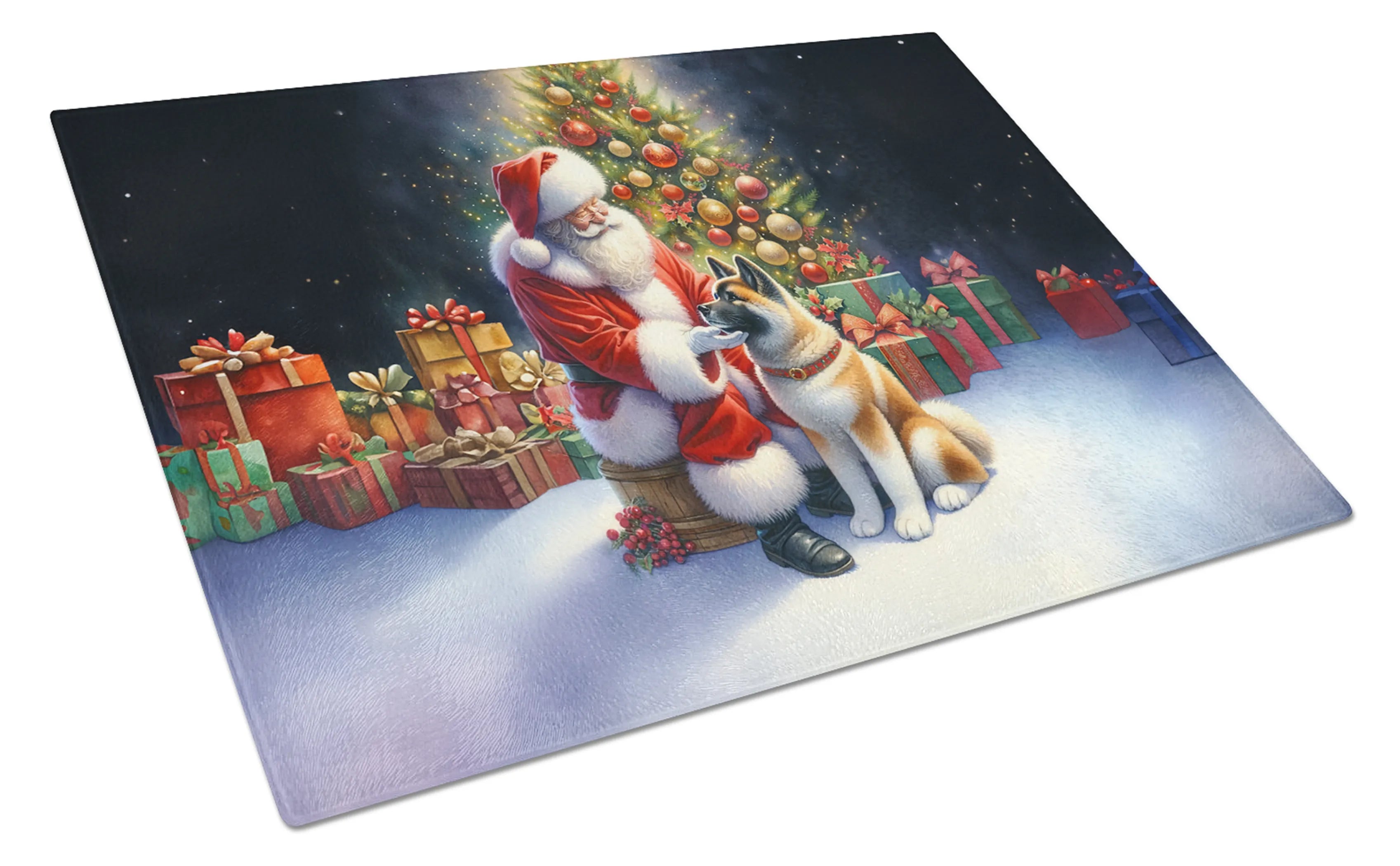Moments with Santa Glass Cutting Board - Size: LARGE | Pack Of: 1 | Collection name: Moments with santa